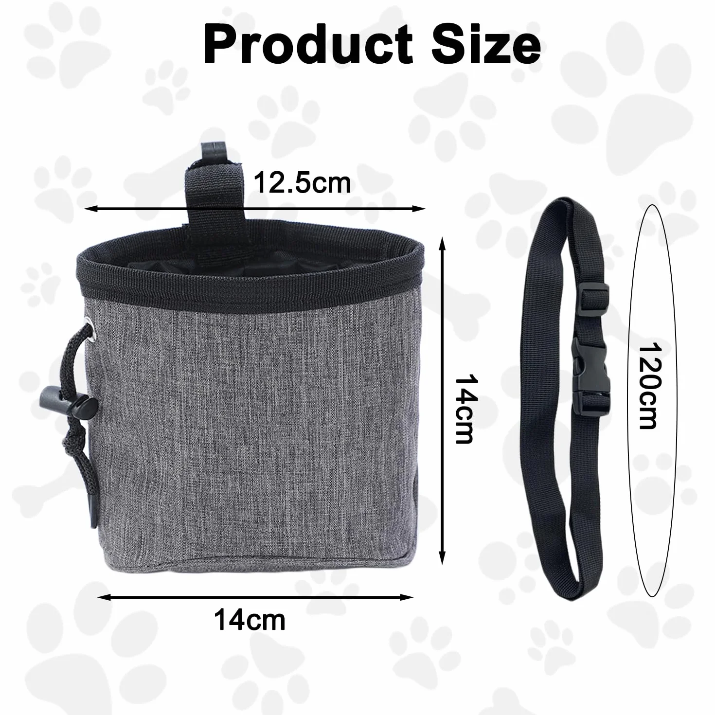 Sacca per Cani per Addestramento del Cane, Porta Premietti per Cani, Multifunzionale Borsa Porta Snack Cane con Dispenser per Sacchetti, Cintura Regolabile