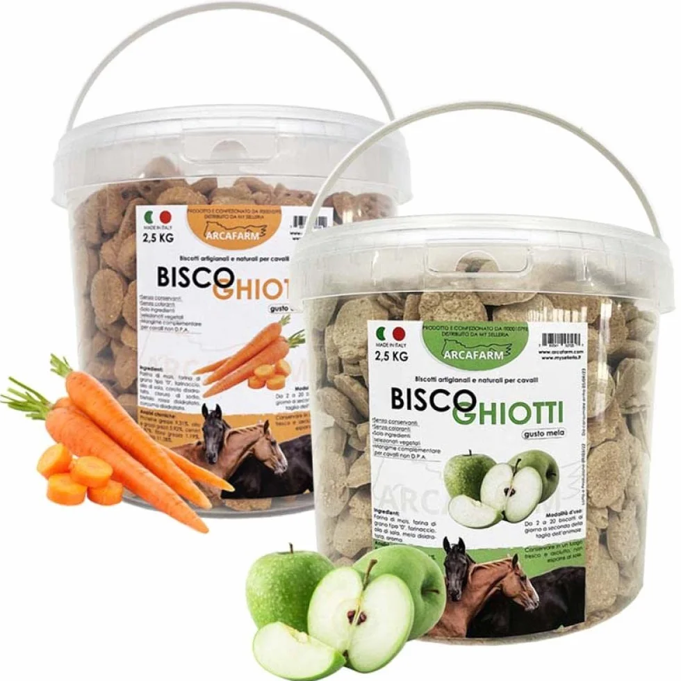BISCOGHIOTTI BISCOTTI ARTIGIANALI ALLA CAROTA PER CAVALLI 2,5 KG Made in Italy