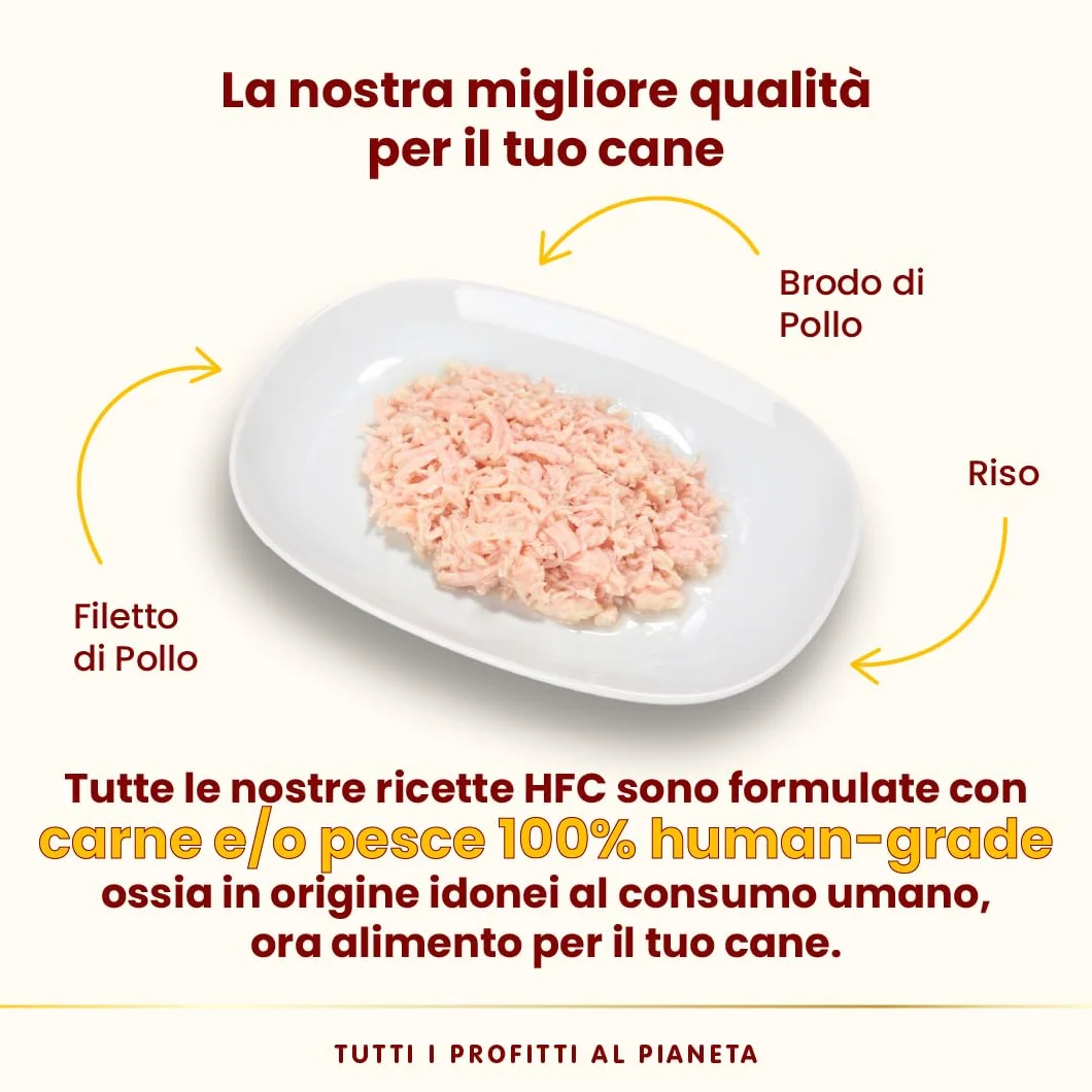 Almo Nature HFC Natural, Alimento Umido per Cani - Filetto di Pollo - Confezione da 2.28 kg (24 x 95 g)