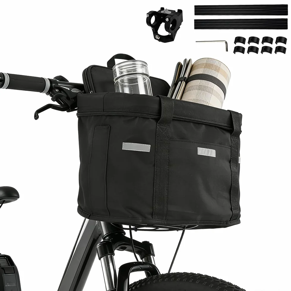 Cestino Bicicletta Anteriore, SGZIOO Cestino per Bicicletta Anteriore, Cestino Anteriore Bici Staccabile, Cestino Anteriore per Bici per Animali Domestici, Shopping, Pendolari, Campeggio e Outdoor
