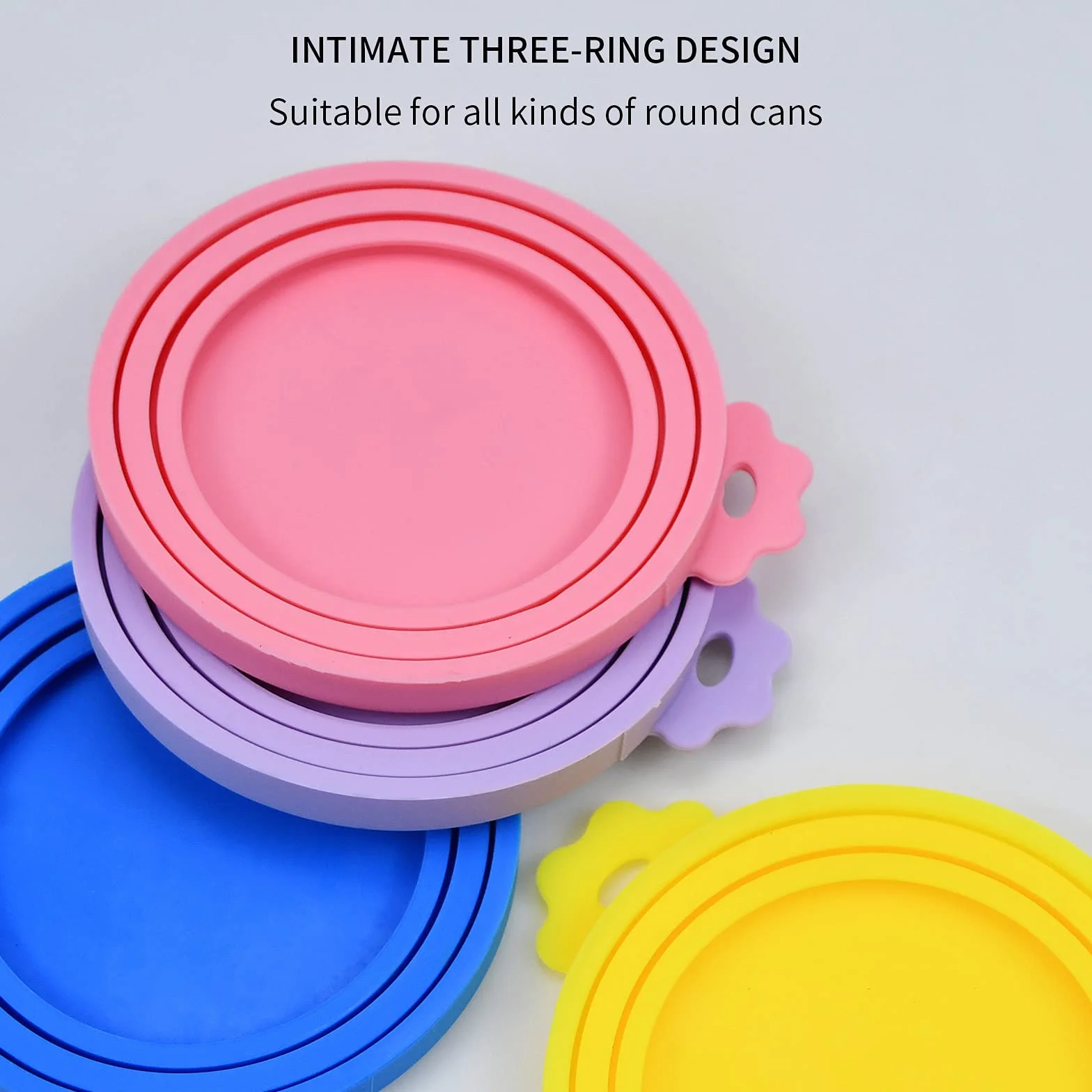 Dokeno 4 Pezzi Coperture in Silicone per Lattine di Cibo 3 in 1 Tappi per Lattine per Animali per Cani Gatti Coperchi Universali in Silicone per Scatolette di Cibo per Animali