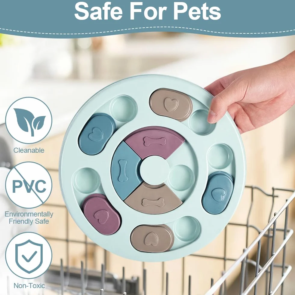 Giocattoli di Intelligenza per Cani, Treat Dispenser Giocattolo Interattivo, Puzzle Antiscivolo per Cani, Lavabile, Sicurezza, Giocattolo intelligenza per Cani, Cuccioli e Gatti, Blu