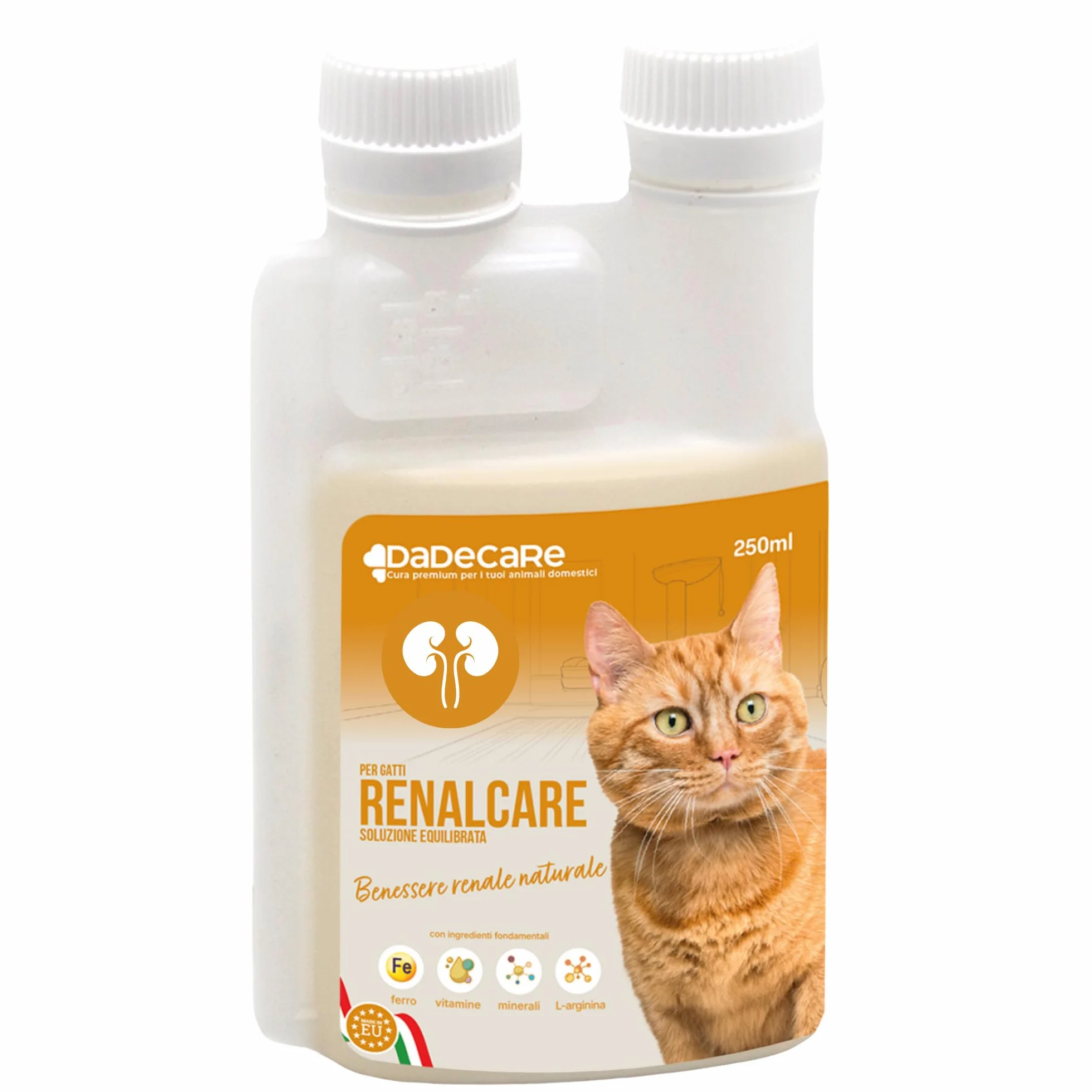 Renalcare - Integratore renale liquido 250 ml per gatti - Restituisce energia e appetito ai gatti con problemi renali - Previene l'anemia e sostiene la salute dei reni - Senza fosforo né sodio - Gusto