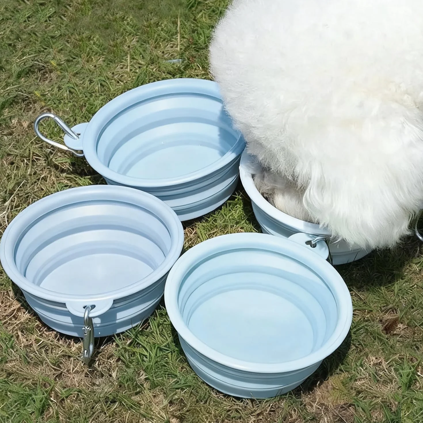 Borsa per Snack Portatile da 3 Pezzi per Animali Domestici E Ciotola per Bere Pieghevole da 1 Pezzo, Borsa per L'Addestramento del Cane, Forniture per Animali Domestici.