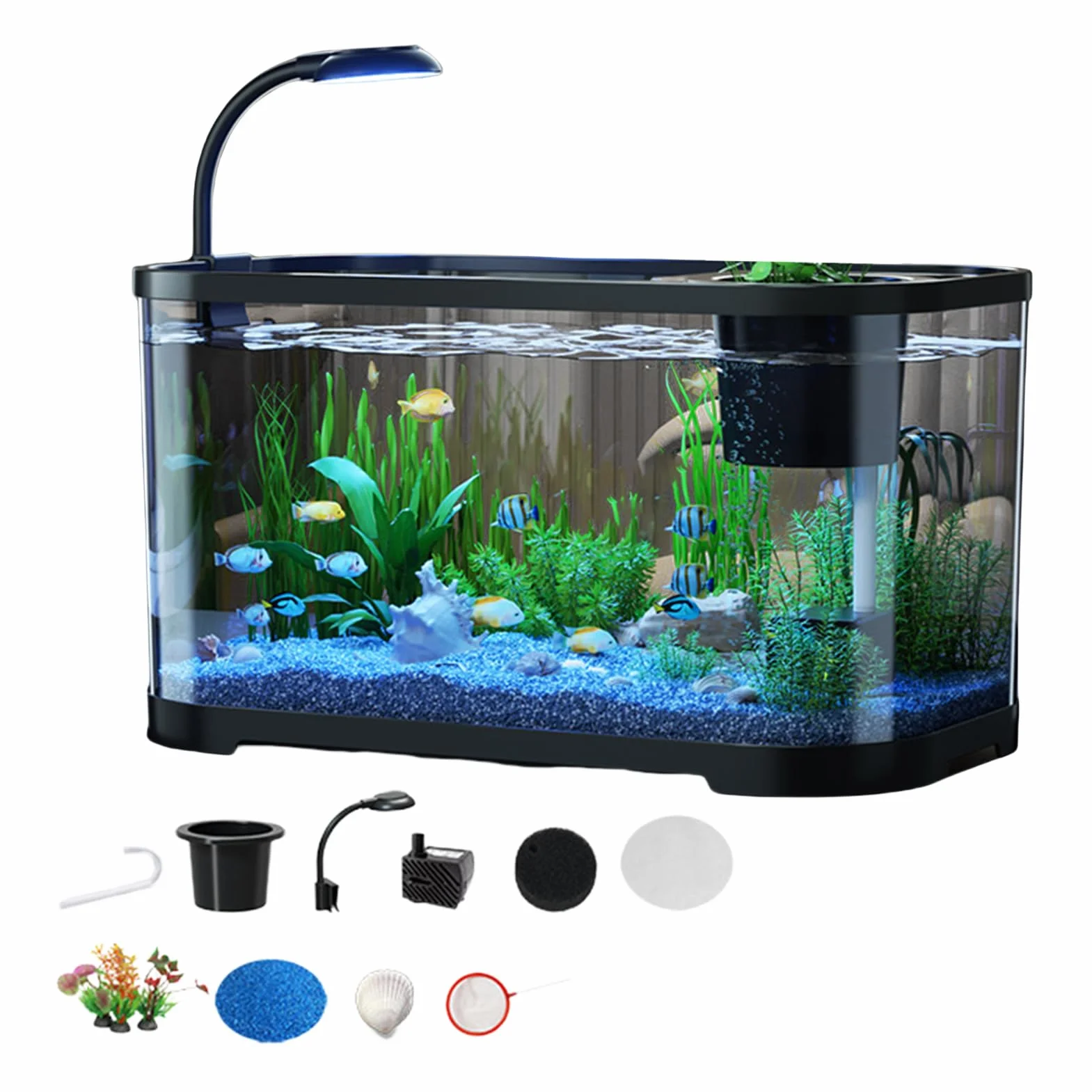 Kit Iniziale Per Acquario, Acquario Silenzioso, Acquarios Decorativo Per Tartarughe Terrestri, Acquarios Per Principianti Da Scrivania, Vaso Decorativo Per Betta