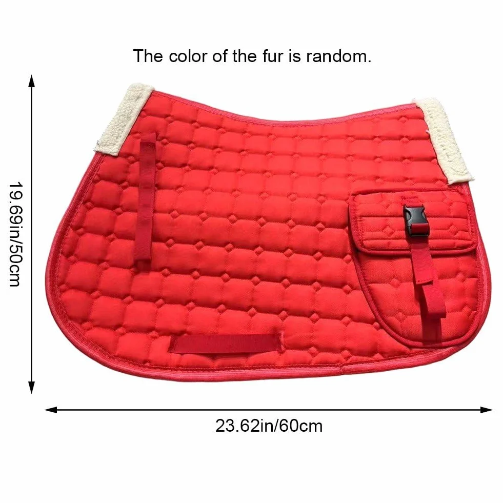 Sottosella Dressage Imbottito in Pile Trapuntato Inglese con Tasche