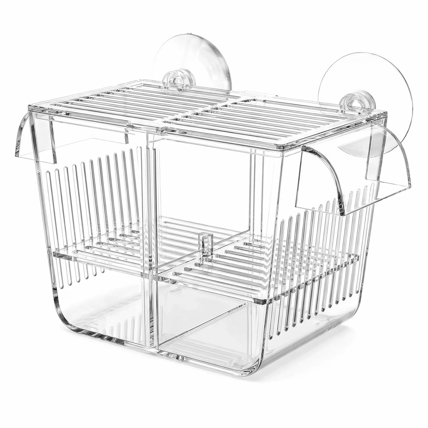 QWORK® Sala Parto Acquario, 127 * 30 * 51mm Incubatrice Trasparente con Ventose, per Pesciolini, Gamberetti e Guppy