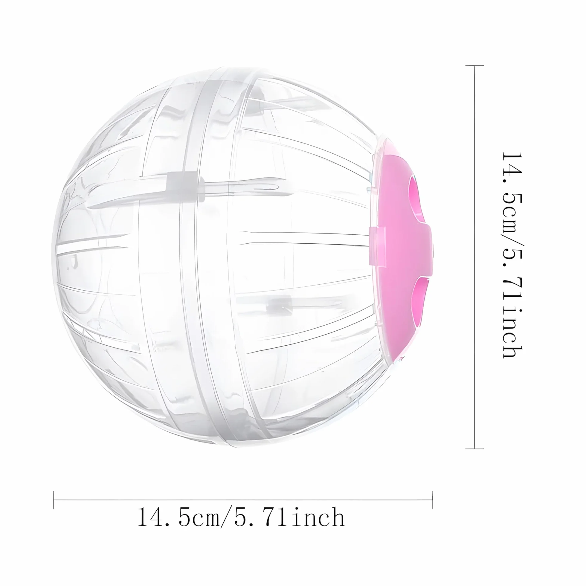 Sfera per Esercizio per Criceti, Palla Rotonda per Animali Domestici, per Roditori e Roditori, in Plastica, 14.5cm/5.71inch (Rosa)