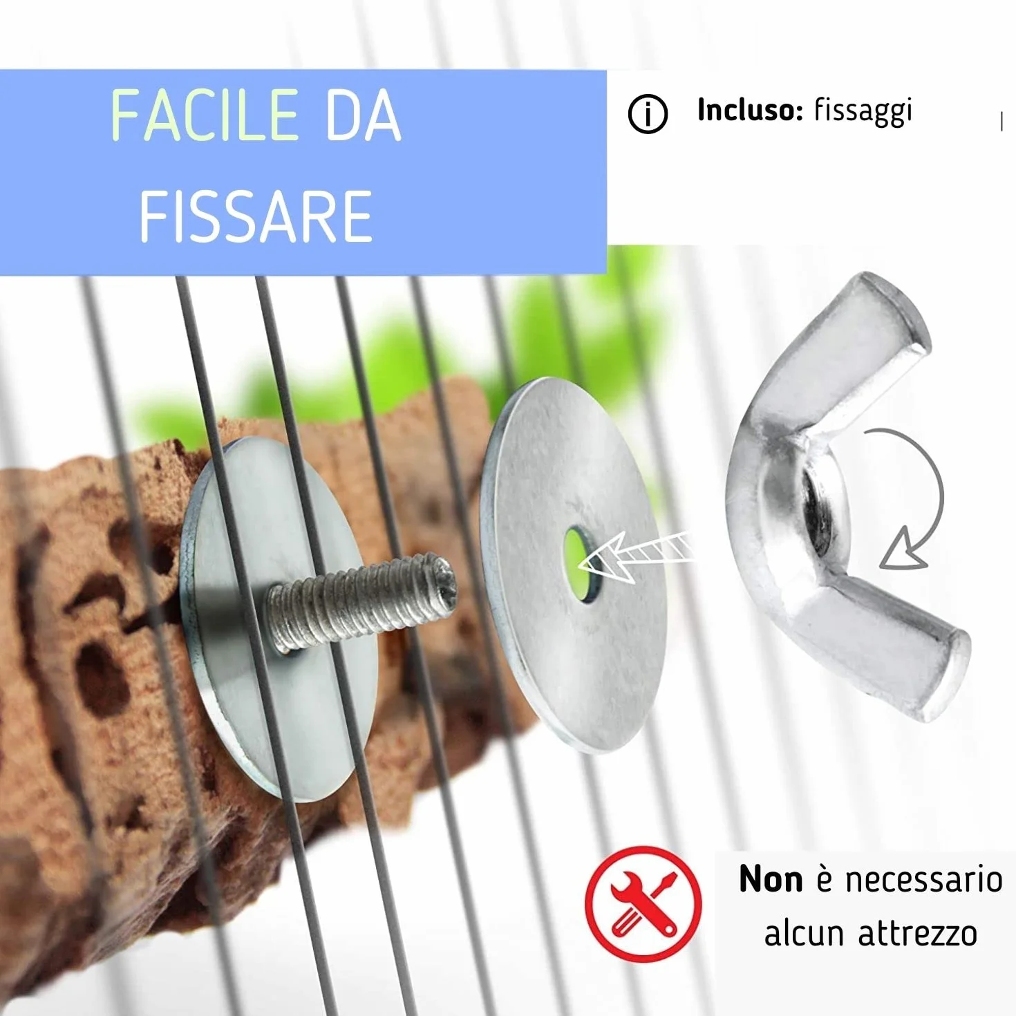 Posatoio piccolo per uccelli – Accessori sani per pappagallini, fatti a mano in sughero