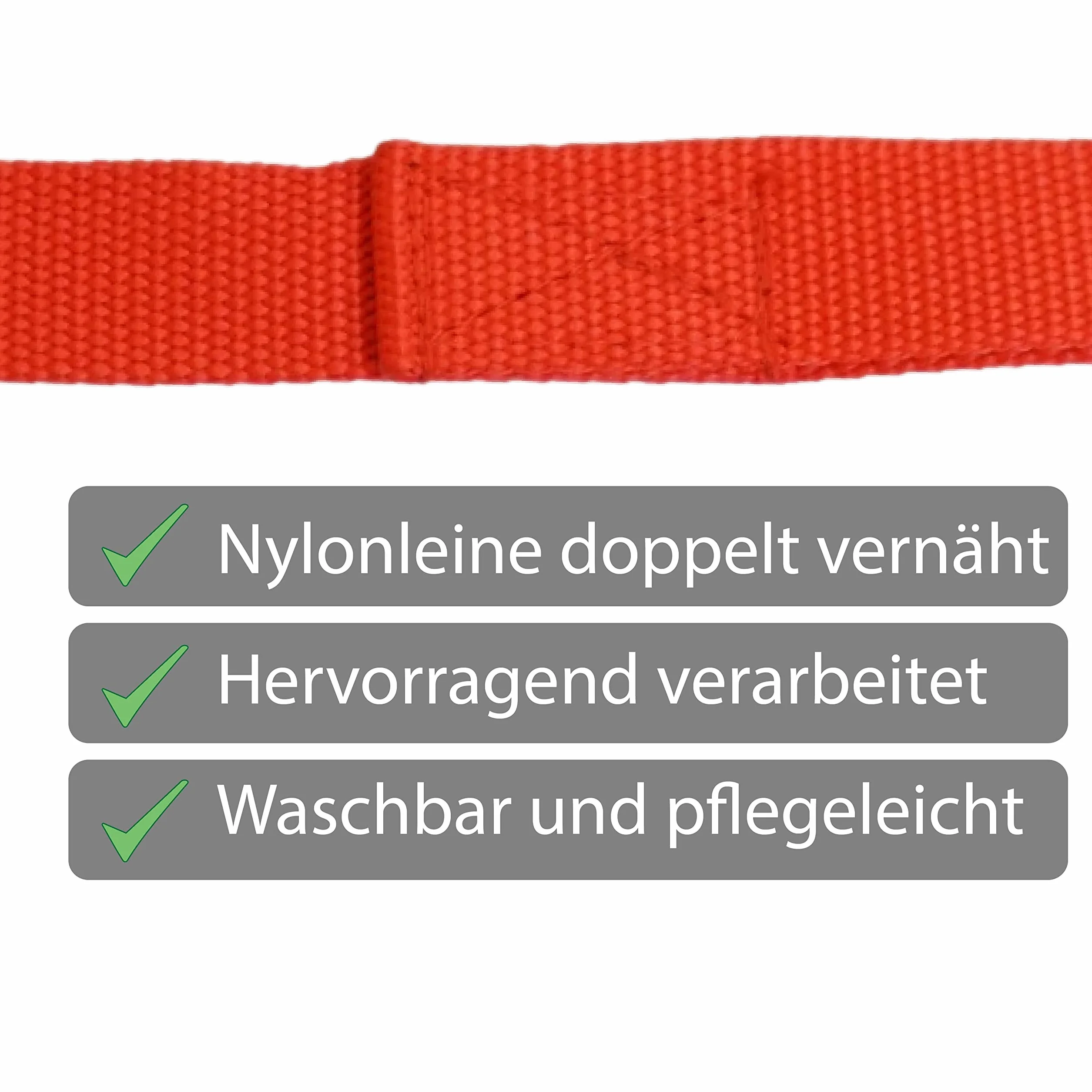 Catena di guida per cavalli | guida sicura con catena di ferro e manico in nylon | Guinzaglio adatto per stalloni cani pony asini | Lunghezza 2,10 m (rosso)