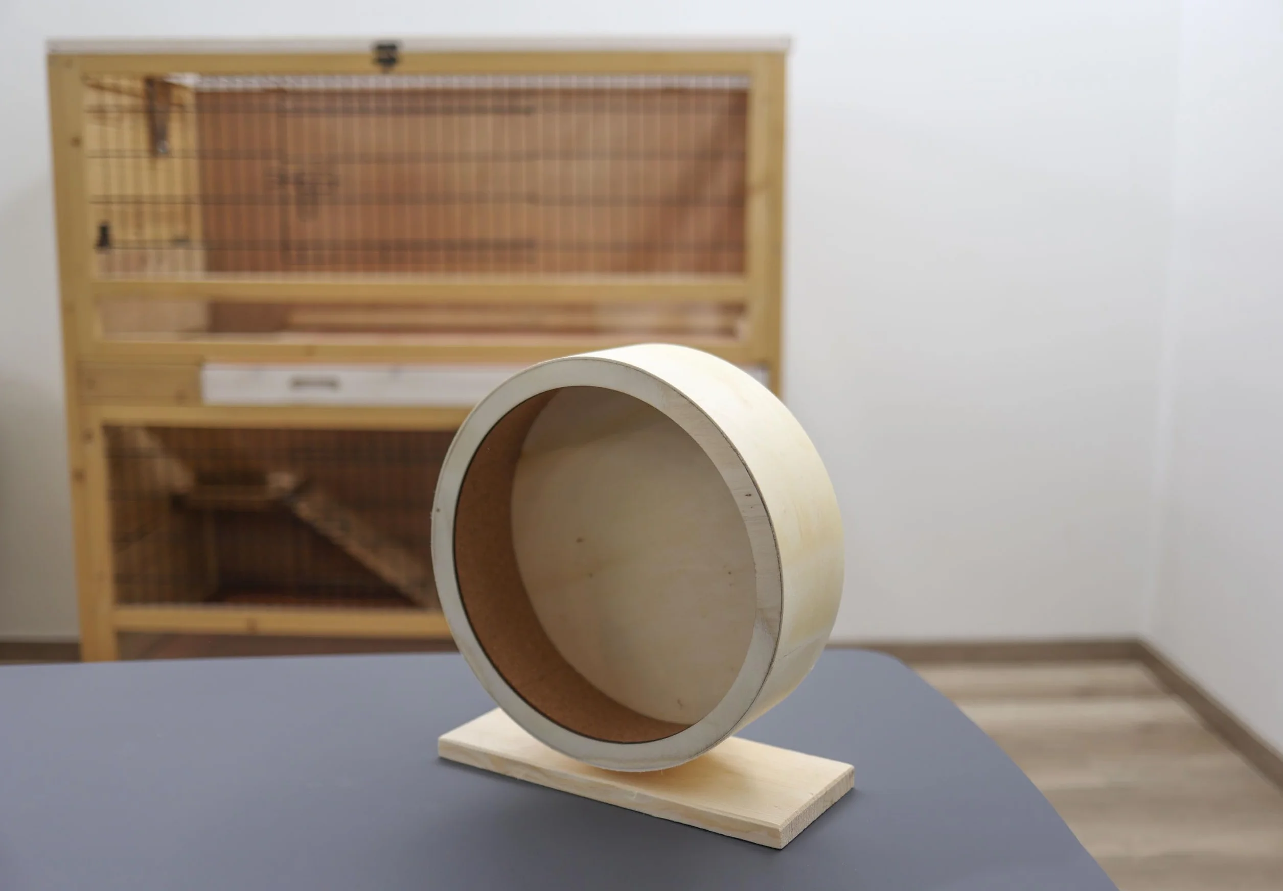 Kerbl Pet Ruota per criceti in legno, Ø 29cm, con superficie in sughero, chiusa, sicura, delicata sulle unghie, silenziosa, ideale per criceti e altri piccoli roditori