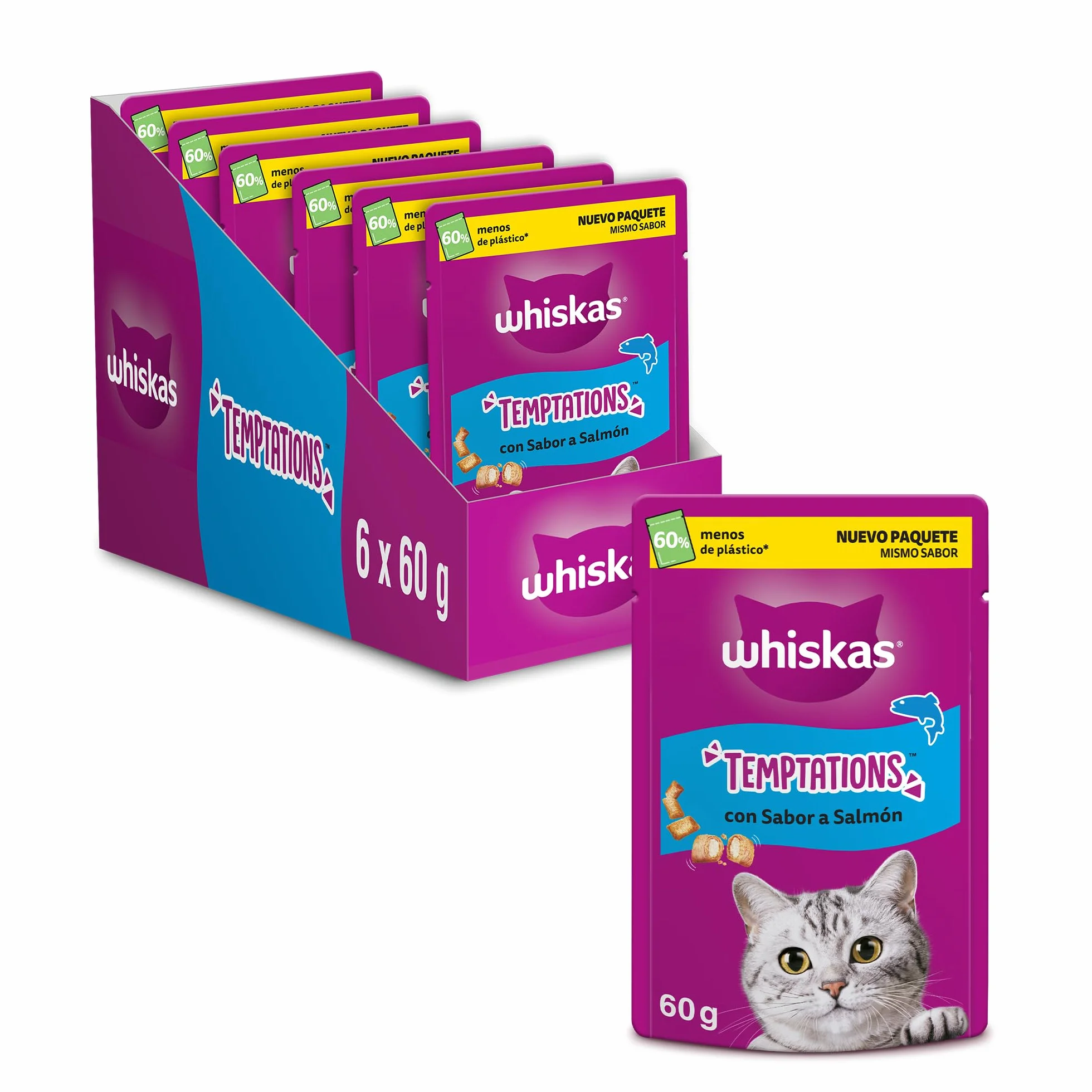 Whiskas Temptations con Salmone 6x60g