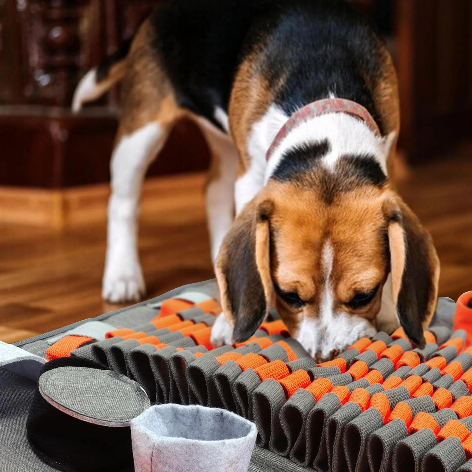 Tappeto Olfattivo Cane, Giochi per Cani Tappeti Interattivi Tappetino Olfattivo per Cani Sniffing Mat Intelligenza Lavabile (Arancione)