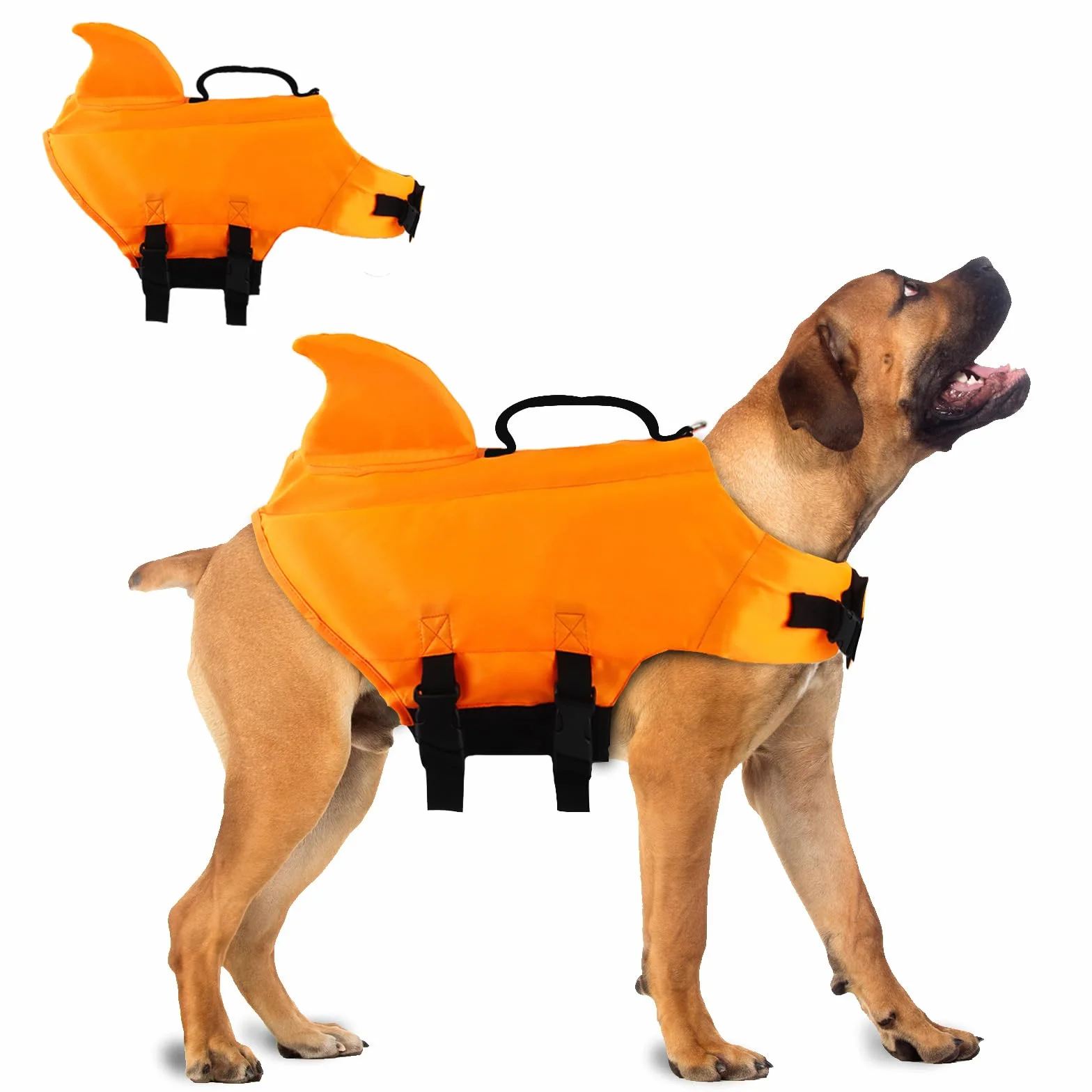 dellyy Giubbotto Salvagente Cane Taglia Media Life Vest per Surf Nuoto Passeggiate Campeggio (Arancione, L)