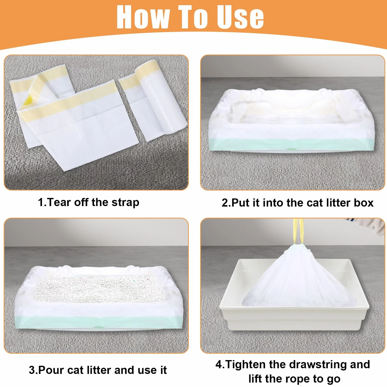 58 x 35 cm, sacchetti per lettiera per gatti, 20 pezzi, M resistenti agli strappi, sacchetti per la lettiera per gatti, sacchetti per la lettiera dei gatti