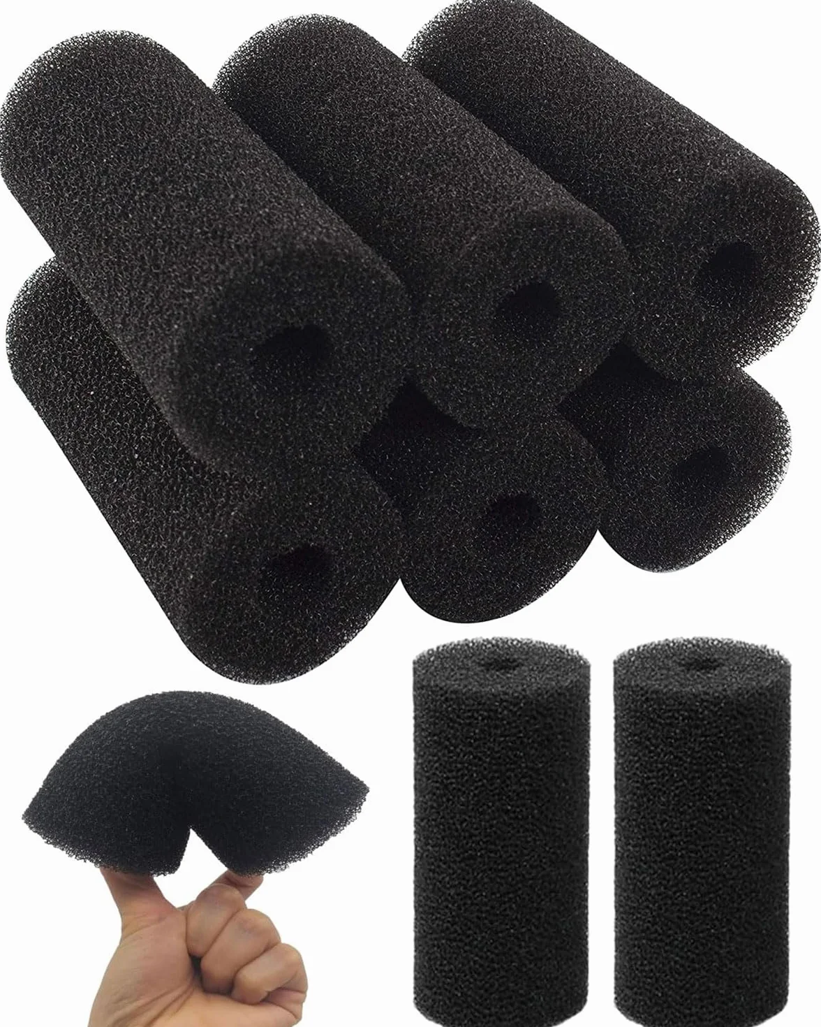Spugna Filtro Acquario Prefiltro Diametro Interno 2 cm 8 Pezzi