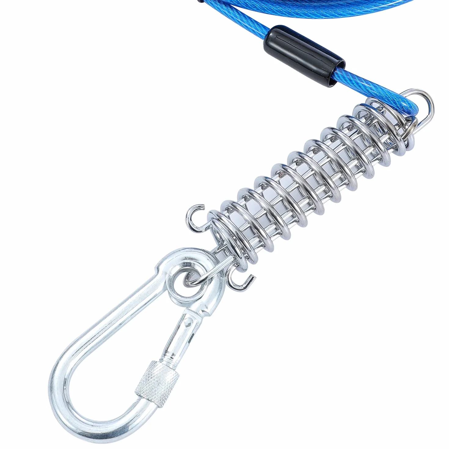 TOPWAY Cavo per Cani 10m Guinzaglio da Cortile per Cani e Picchetto Elicoidale a Terra da 42cm, per Esterni Cortile Campeggio Parco Animali Domestici, Blu + Rossa