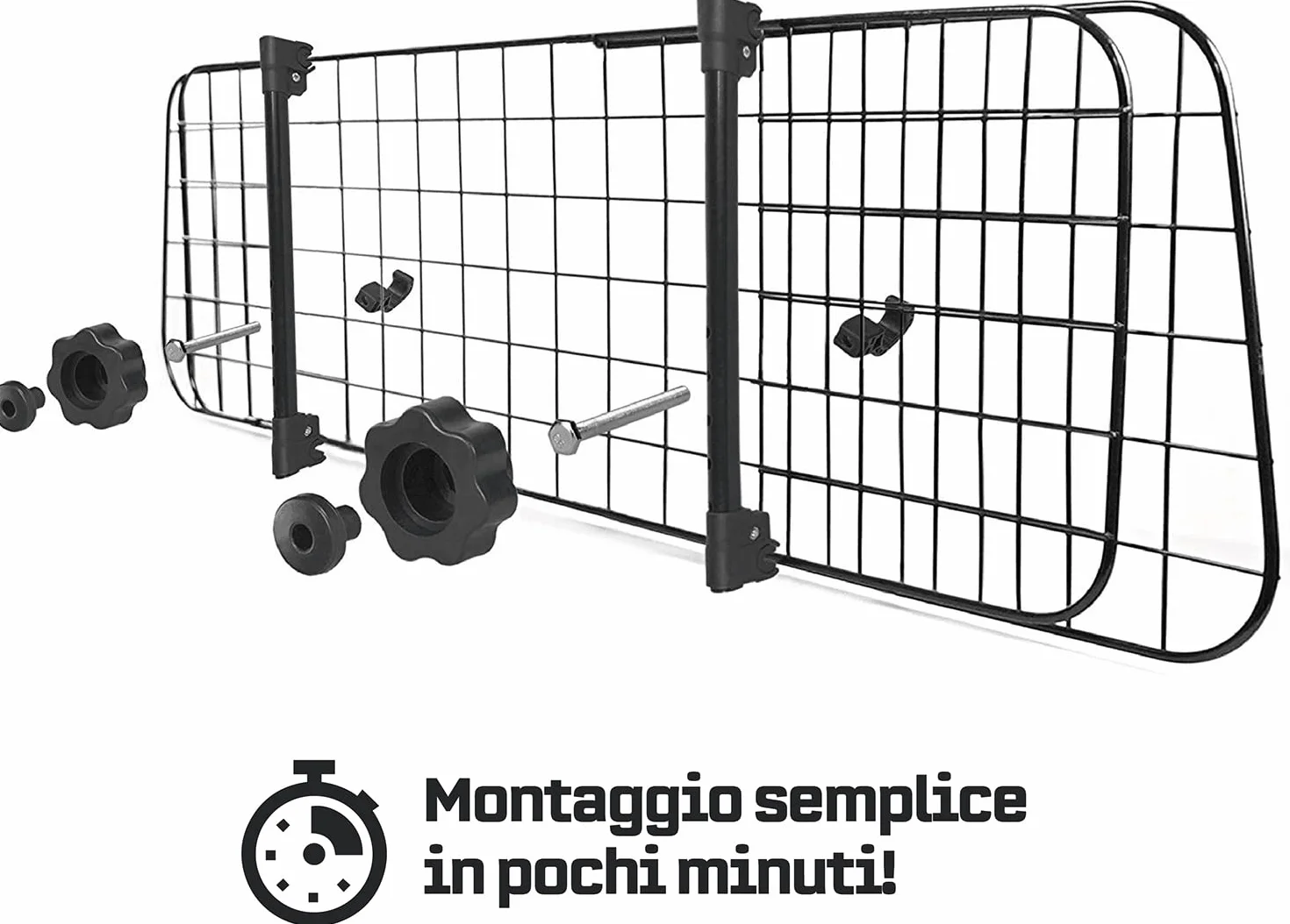Heldenwerk Griglia divisorio Auto per Cani Universale - Separatore per Cani Bagagliaio con Fissaggio del poggiatesta - barriera divisoria Auto per Cani