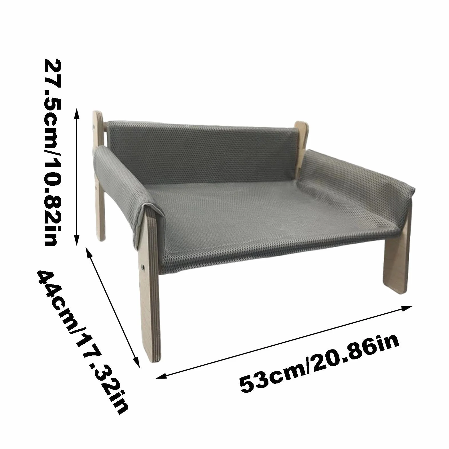 Cuccia rialzata Per cani con struttura in legno, divanetto rimovibile per gatti, cuccia stabile per cani