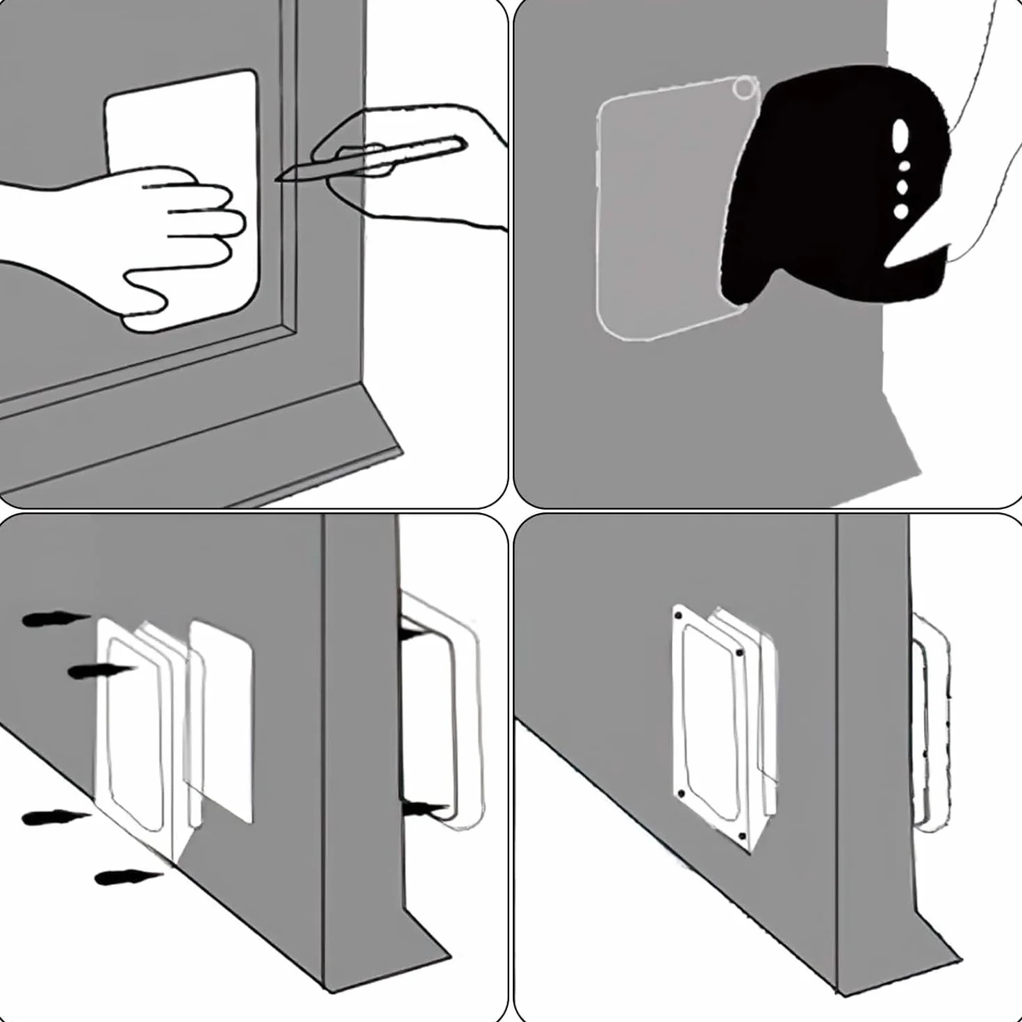 Sportello per Gatti, Porta per Gatti e Cani, 4 vie chiusura per porta per animali domestici (XL: 28 x 25 x 5,5cm) (XL)