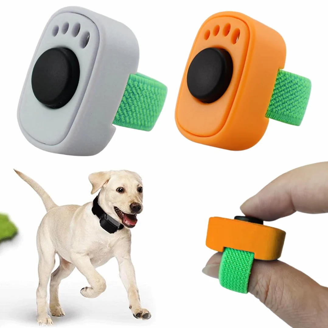 YAYNO 2 Pezzi Clicker per Cani e Gatti con Anello per Dita Pratico Accessorio per Addestramento Set Clicker per Cani, Gatti e Cavalli, Clicker Pratico e Compatto