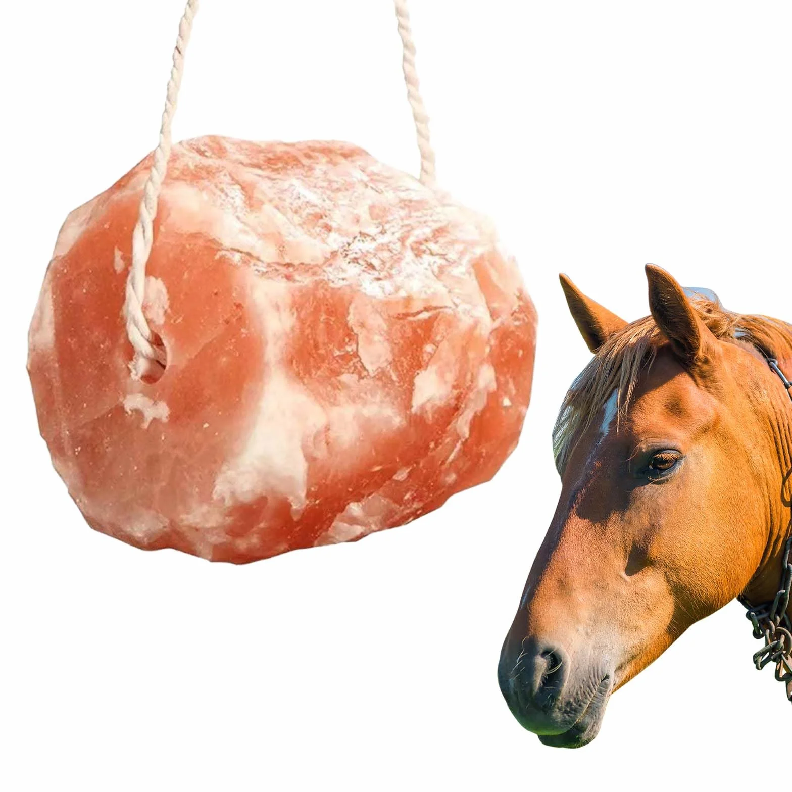 Blocco di Sale dell'Himalaya per Cavalli 1.7kg, Sali Minerali Naturali per Cavallo, Bovini, Caprini, Cervo