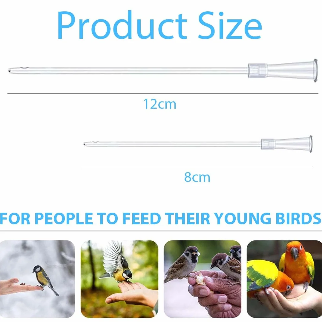 10 Pz Alimentatore Pappagalli Trasparente Uccelli Alimentazione Tubi Veloce Alimentazione Tubo Siringa per Bambino Pet Uccelli