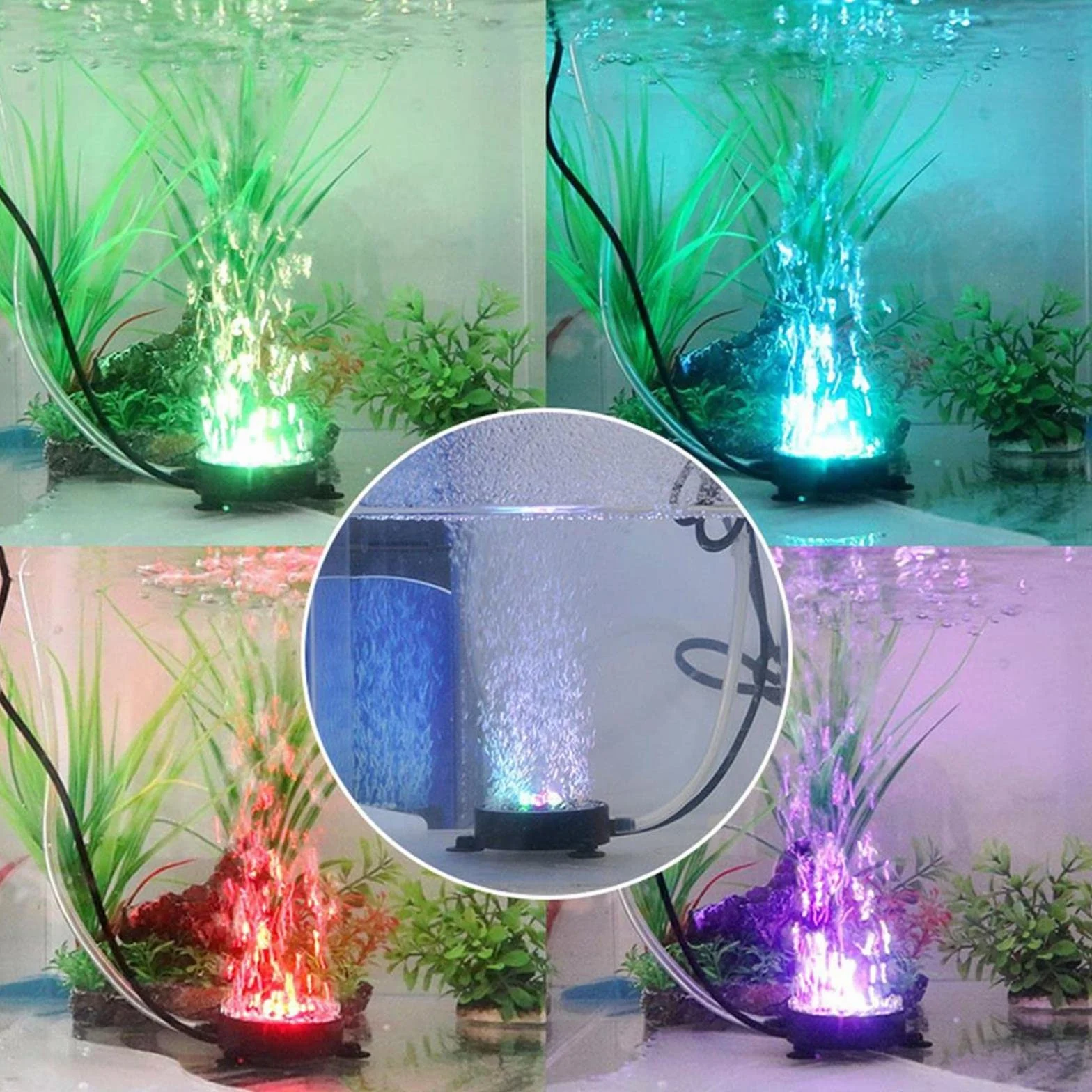 Acquario Bubble Light LED Illuminazione Subacquea a Bolle d'Aria, IP68 Impermeabile Kit di Ornamenti Vulcano con Pompa d'Aria