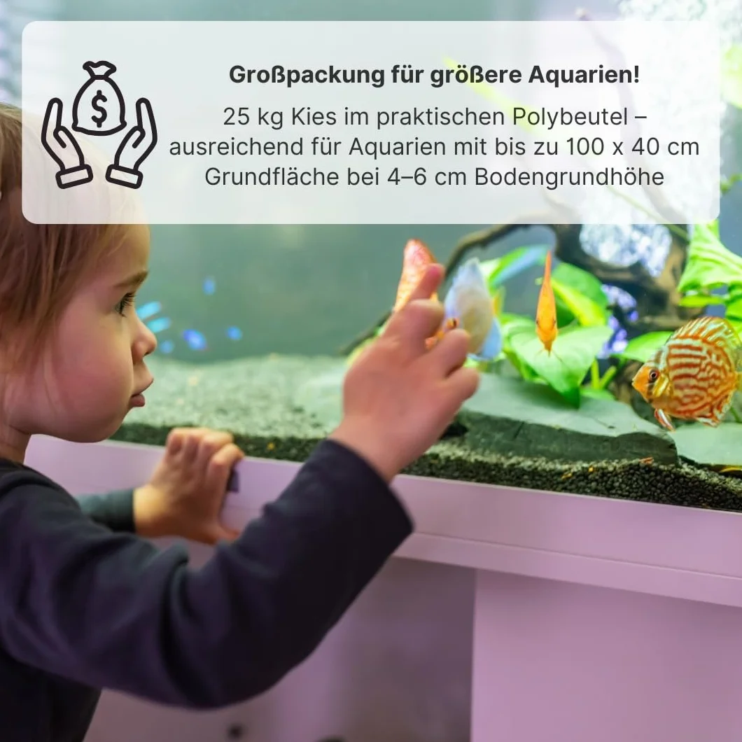 Ghiaia di quarzo 25 kg naturali neri 1 – 2 mm Fondo base Acquario Ghiaia sabbia