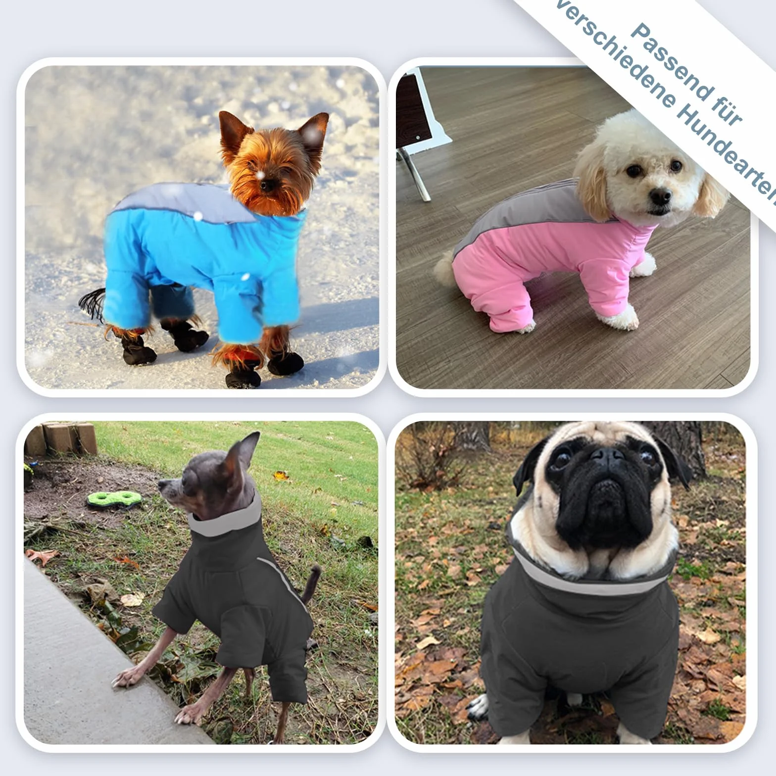 Giacca calda per cani, cappotto invernale per cani di piccola e media taglia, giacca a vento impermeabile Refflective Pet Snowsuit Puppy Clothes per femmine S