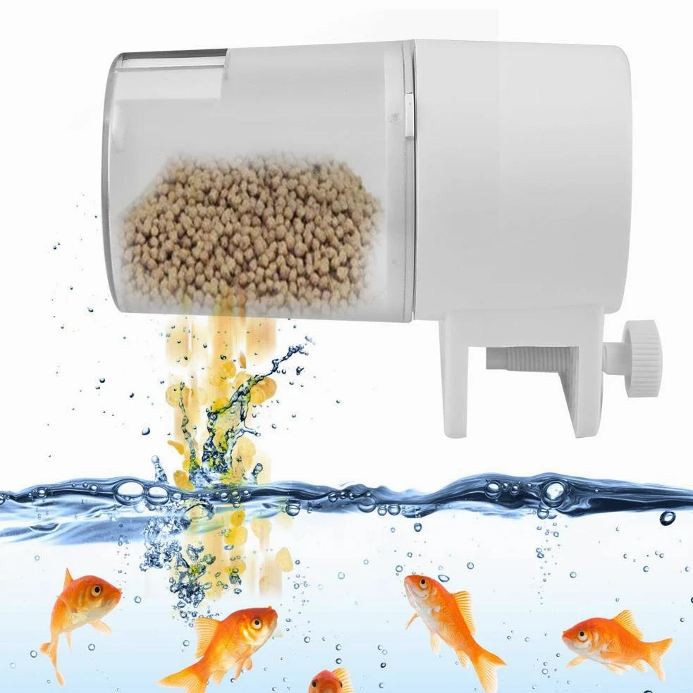 AMONIDA Lunga Durata 2,17 * 2,76 * 3,94 in Due modalità Tempo di Alimentazione distributore di Cibo per Pesci, Acquario Alimentatore per Pesci, per Rane Acquario di Acquario per Tartaru