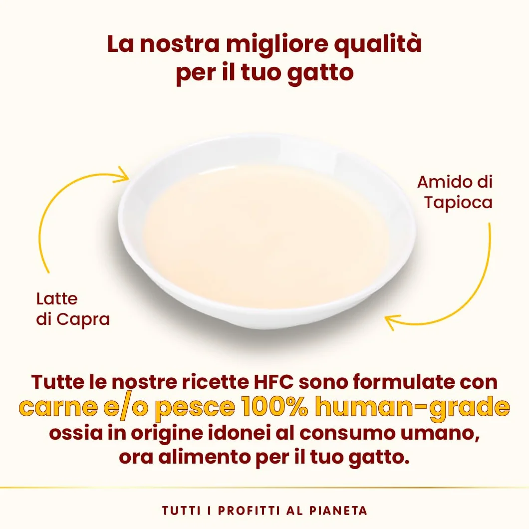 Almo Nature HFC Hydration Help, Alimento Umido per Gatti - Latte di Capra - Human-Grade, Gluten-Free, Grain-Free, Monoproteico - 50g, Confezione da 24