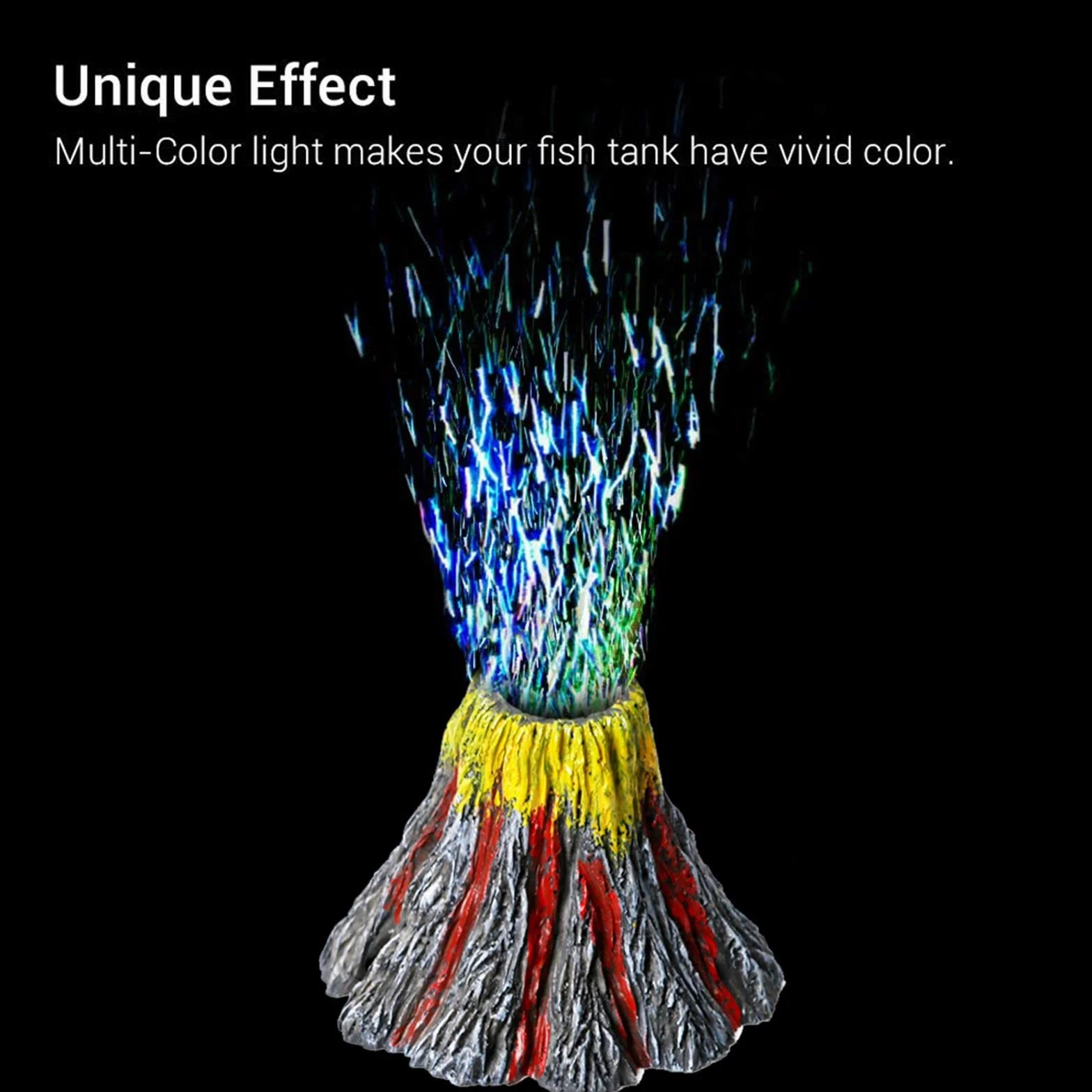 Acquario Bubble Light LED Illuminazione Subacquea a Bolle d'Aria, IP68 Impermeabile Kit di Ornamenti Vulcano con Pompa d'Aria