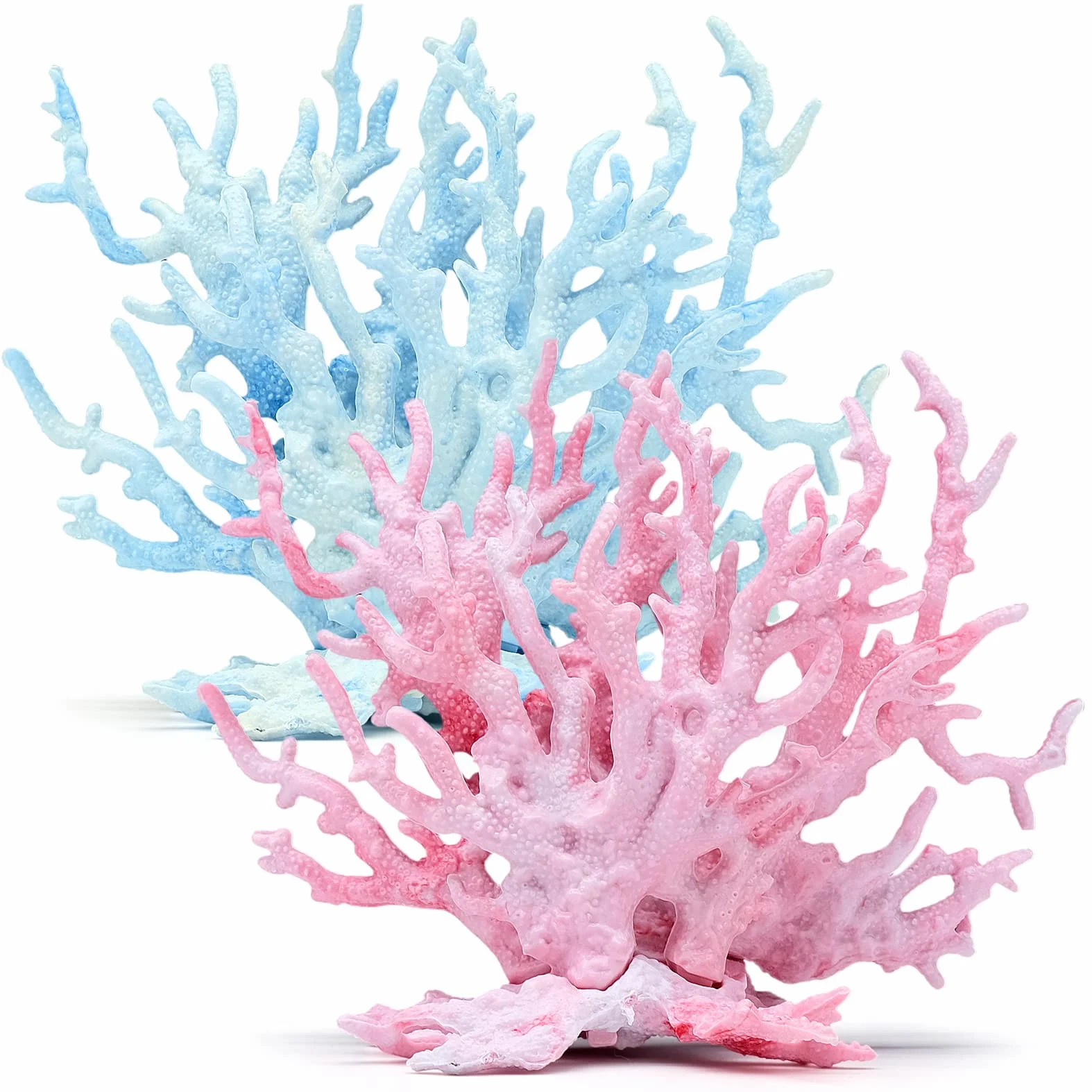 Corallo Artificiale in Plastica per Acquario Decorazione Pianta 2 Pezzi Rosa Blu