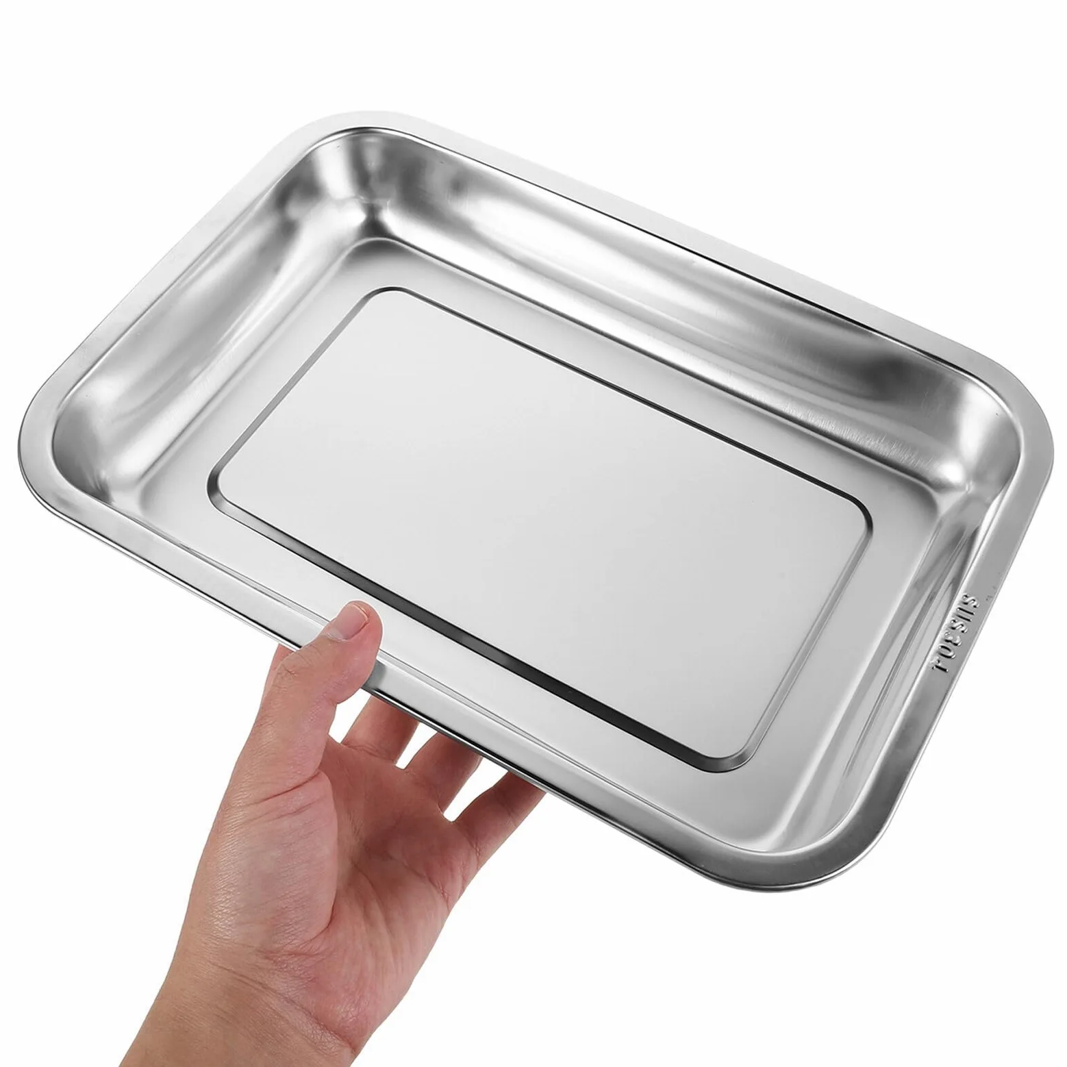 HEMOTON Lettiera per Gatti in Acciaio Inossidabile 304 Profonda 32X22X48 CM Set 2 Pezzi Bordi Alti Design Antiodore e Antiaderente Adatta per Gattini Piccoli Spazi e Viaggi