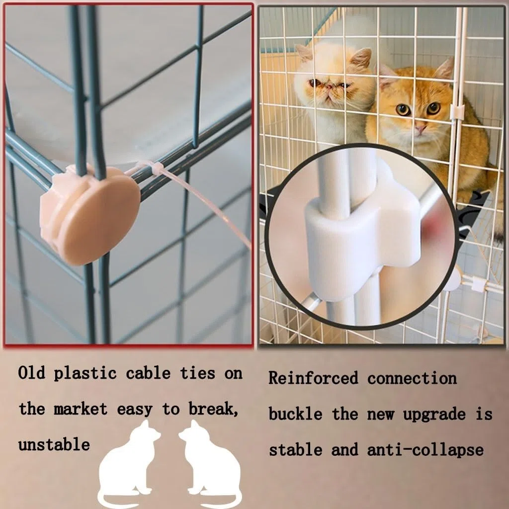 con Gabbia per Gatti, Gabbia Grande, Gabbia per Gatti Fai da Te, Gabbia per Gatti Grande, Recinzione per Gatti da Interni Rimovibile, Bianco e Nero Sono Disponibili Due Colori, Dimensioni 14