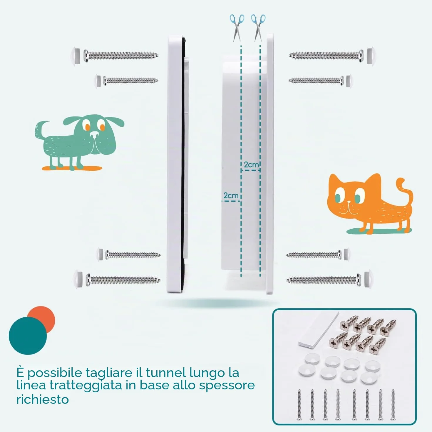 Nobleza - Gattaiola per Gatti e Cani, Porta per Gatti a 4 Vie con Magnete, Entrata e Uscita Controllabile Porta Scorrevole per Finestra di Sicurezza per Animale Domestico (Bianca, L)