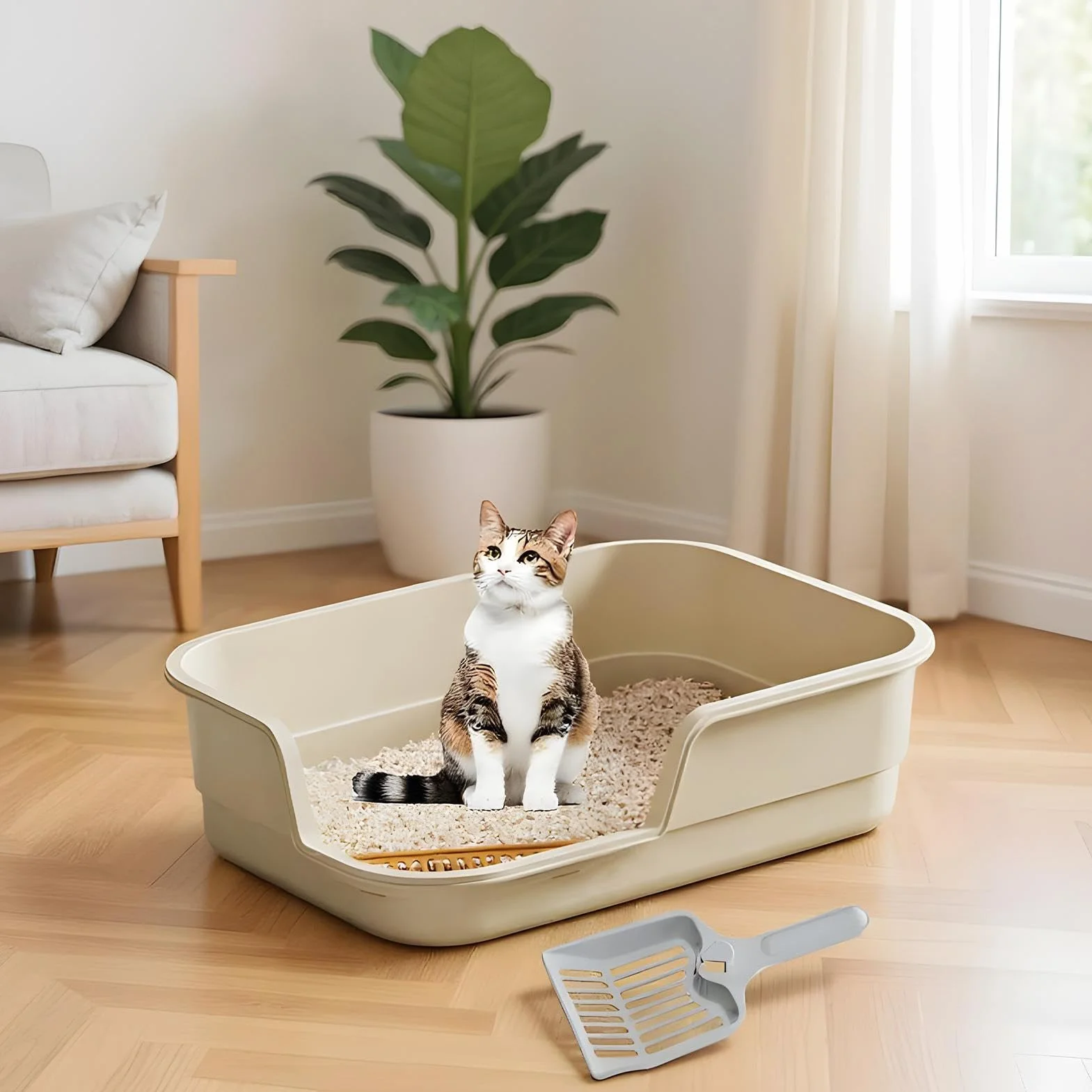 Lettiera Per Gatti - Semi-Chiusa Facile Da Pulire Con - Grande Lettiera Con Protezione Dagli Schizzi - Per Controllo Odori Gattini Anziani Dormitorio Appartamento Casa Hotel Fattoria Balcone