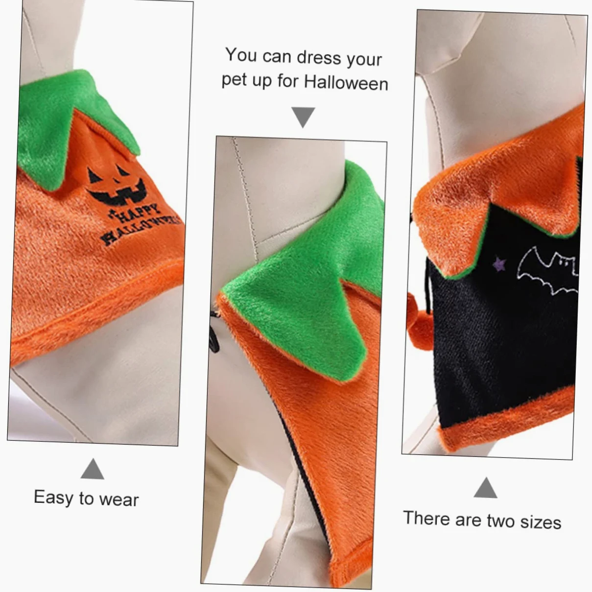POPETPOP 3Pcs Accessori Per Il Cani Cartoni Animati Decorazione Regali Cat Cape Festival Orange Abbigliamento Decorazioni Divertente Pet Gattino Gatti Doppio Mantello Partito