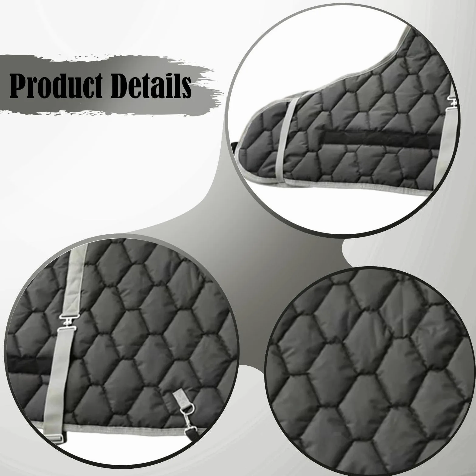 Coperta per Cavalli in Tessuto Oxford Resistente, Indumento Invernale Impermeabile, Lenzuolo da Equitazione Traspirante, Abbigliamento Caldo Adatto al, Nero 90cm