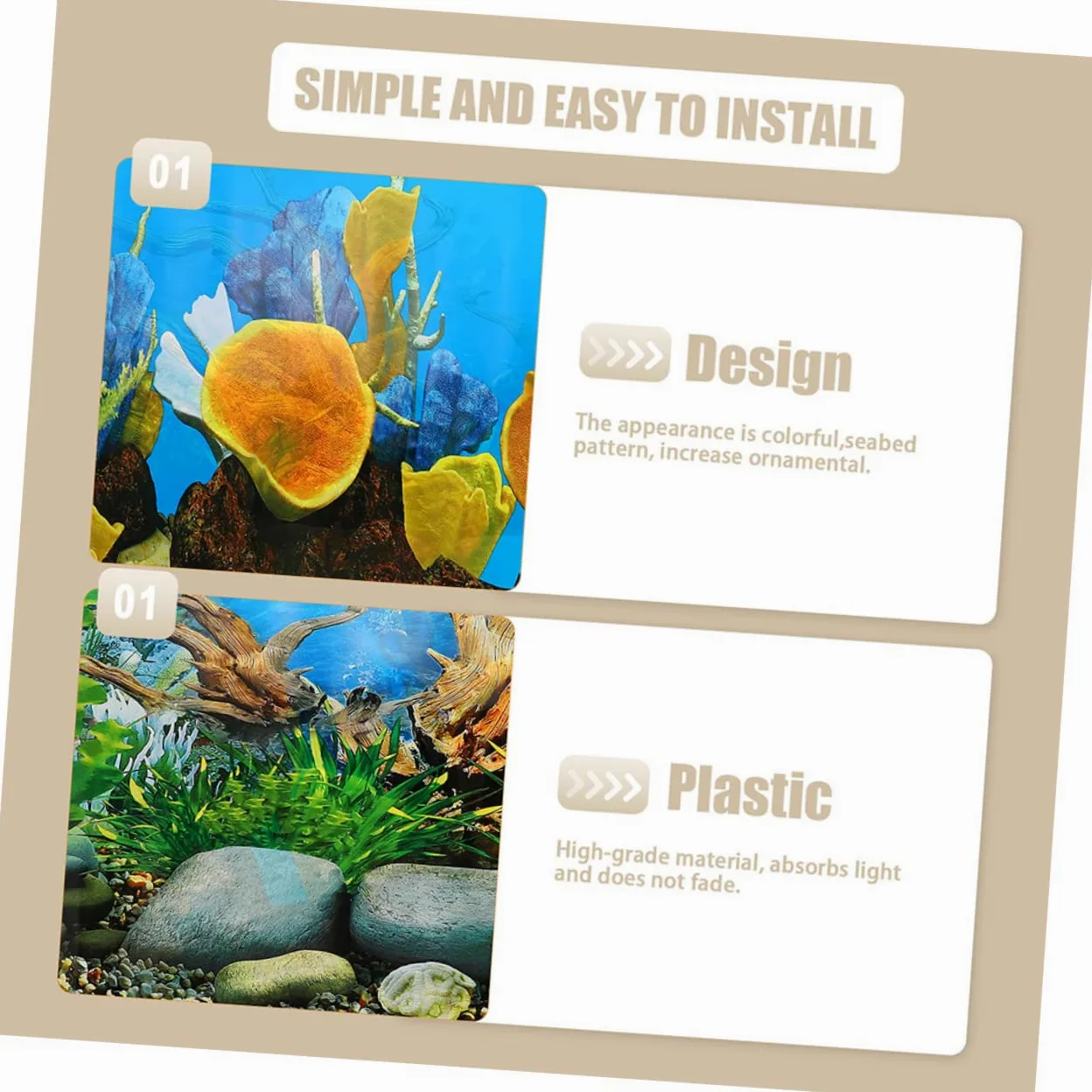 Toyvian 4 Pezzi Sfondo del Serbatoio del Pesce pianta Lo Sfondo dell'acquario Si aggrappa Acquatico impostore sfondi di Decorazioni per acquari Decorazione del Serbatoio del Pesce Vinile