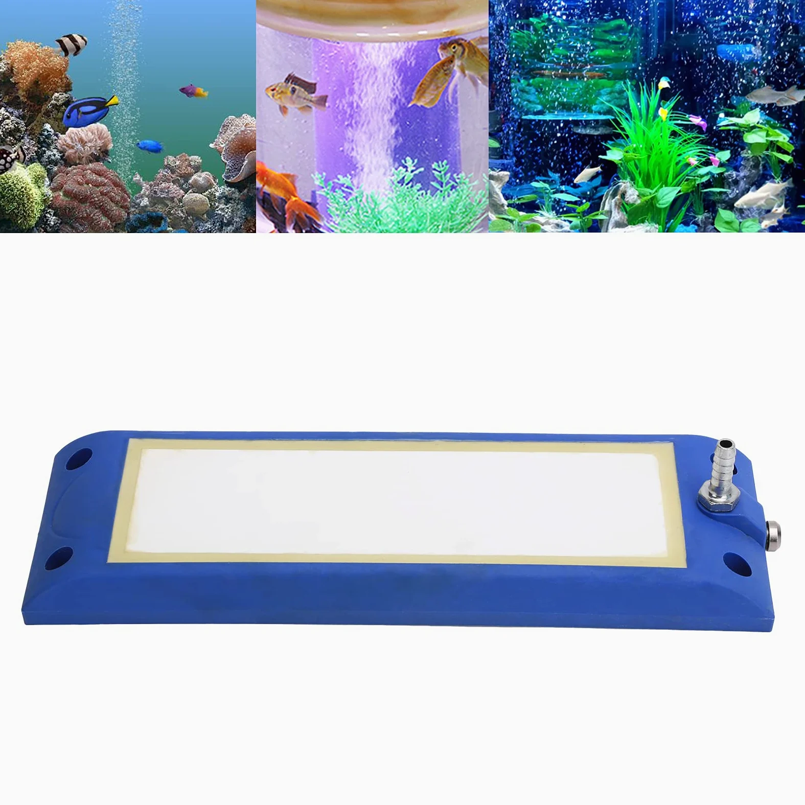 Ausla Barra di Pietra Porosa, Diffusore di Ossigeno a Nanobolle in Metallo per Acquario, Pietra Porosa per Acquario con Microbolle Ad Alta densità con Doppia Interfaccia per Acqua Dolce e Salata (L