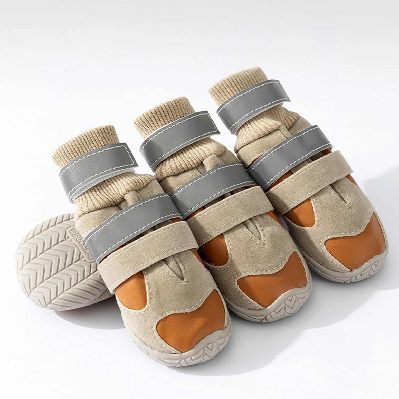 Di 4 protezioni per zampe di cane ispessite antiscivolo suola interna in pile stivali per cani scarpe in peluche per passeggiate escursioni scarpe peluche