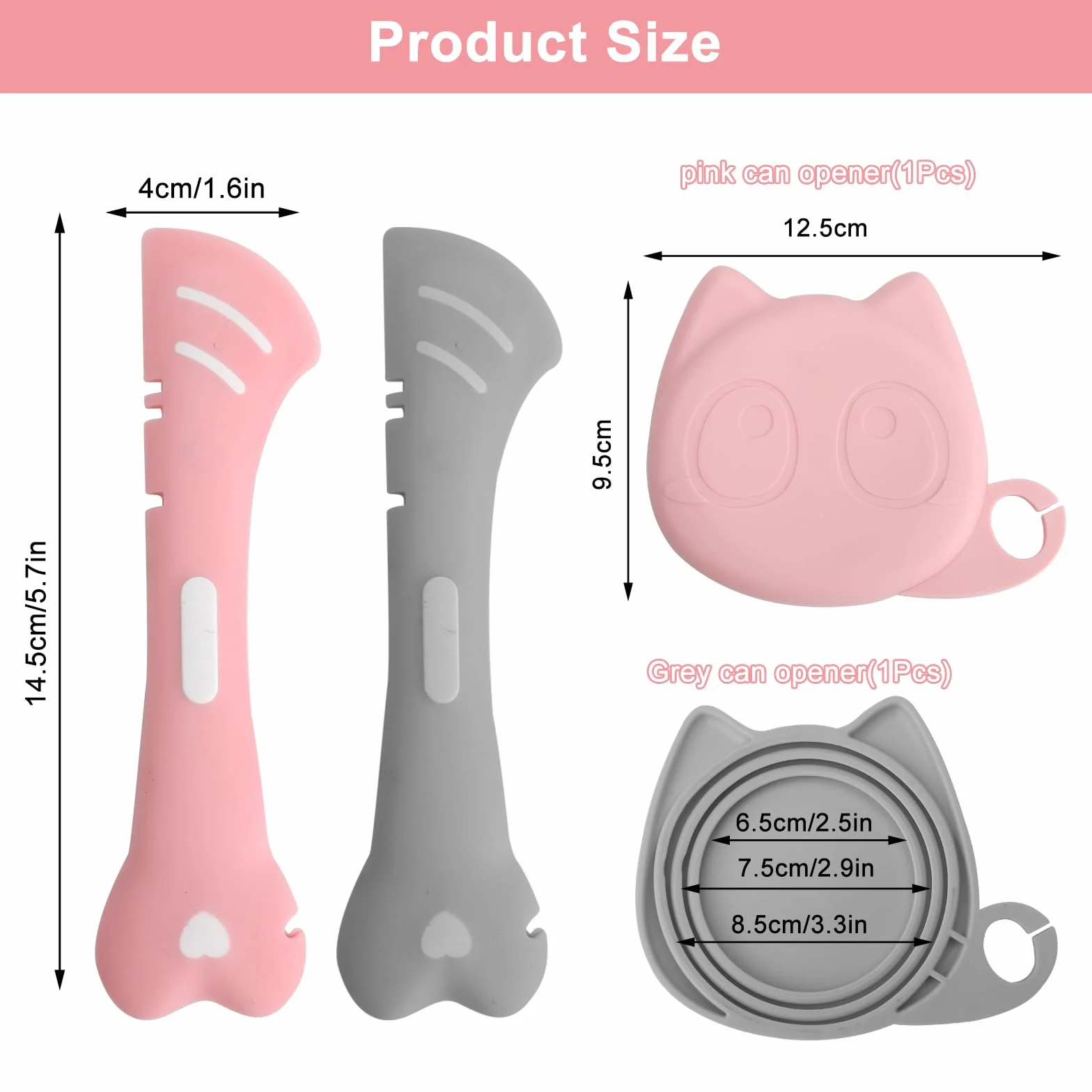 Set di 2 cucchiai per cibo per gatti, multifunzionali, apriscatole e custodia in silicone senza BPA, per alimenti per animali domestici, gatti, cani, alimenti per animali domestici