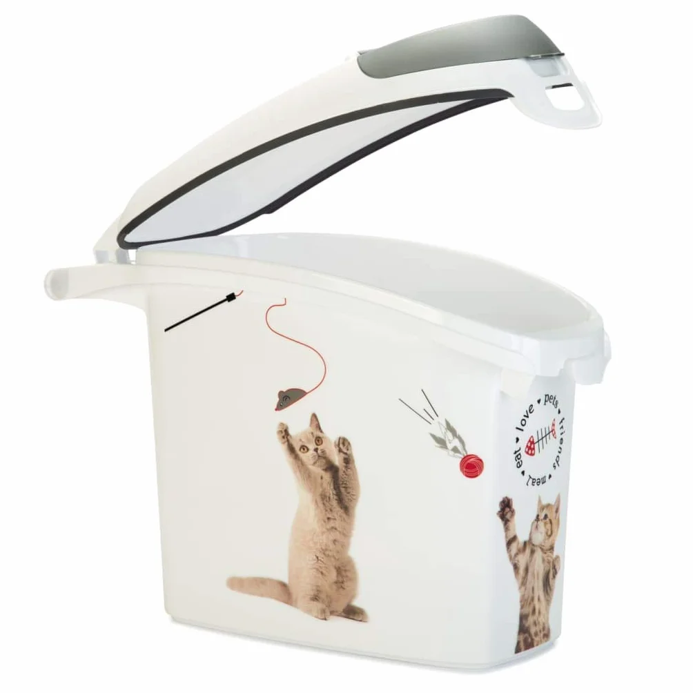 Curver Contenitore per Alimenti da 6 kg per Gatto, 15 L, Bianco, 23 x 50 x 36 cm