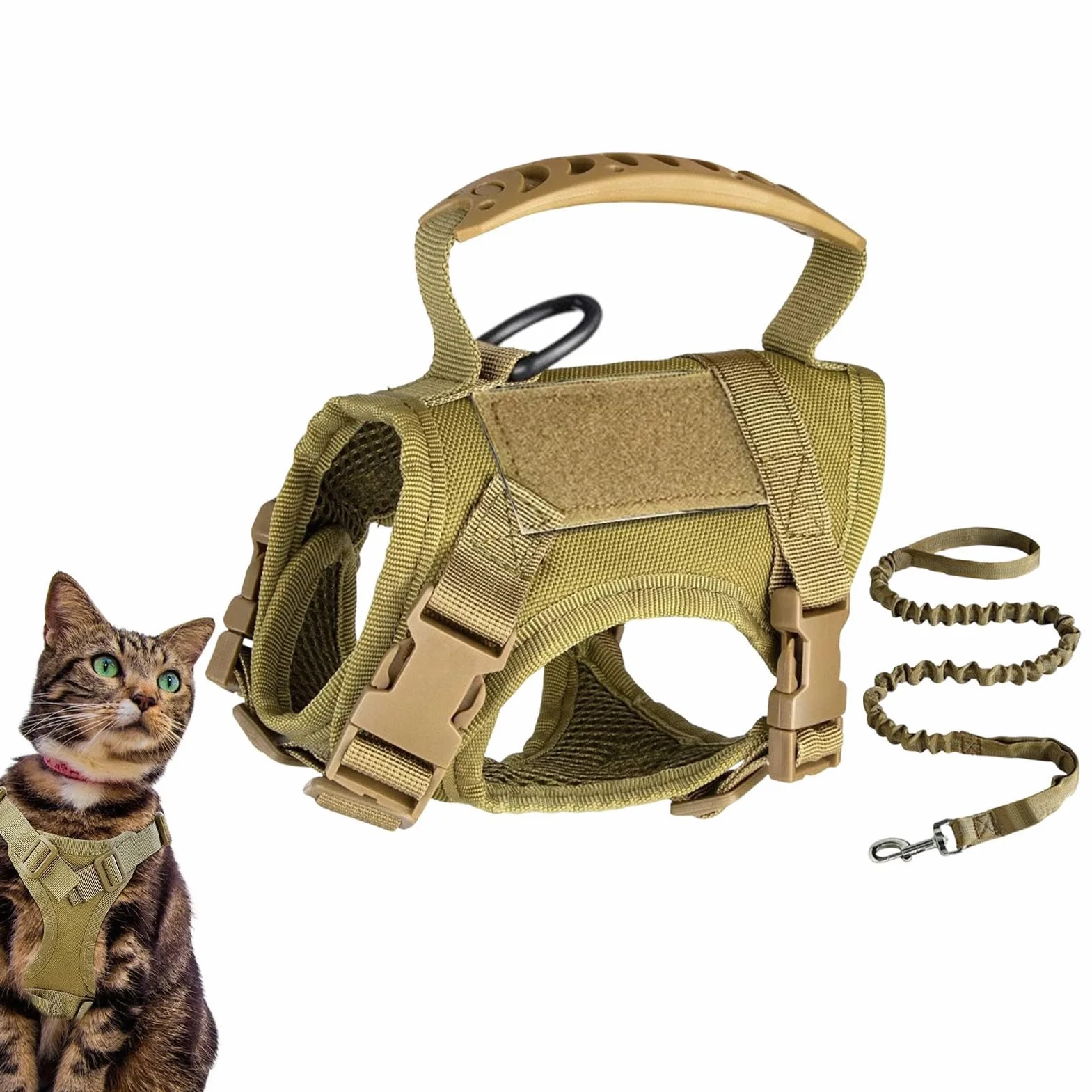 Pettorina Gatto Regolabile con Guinzaglio per Passeggiate Esterno Antifuga