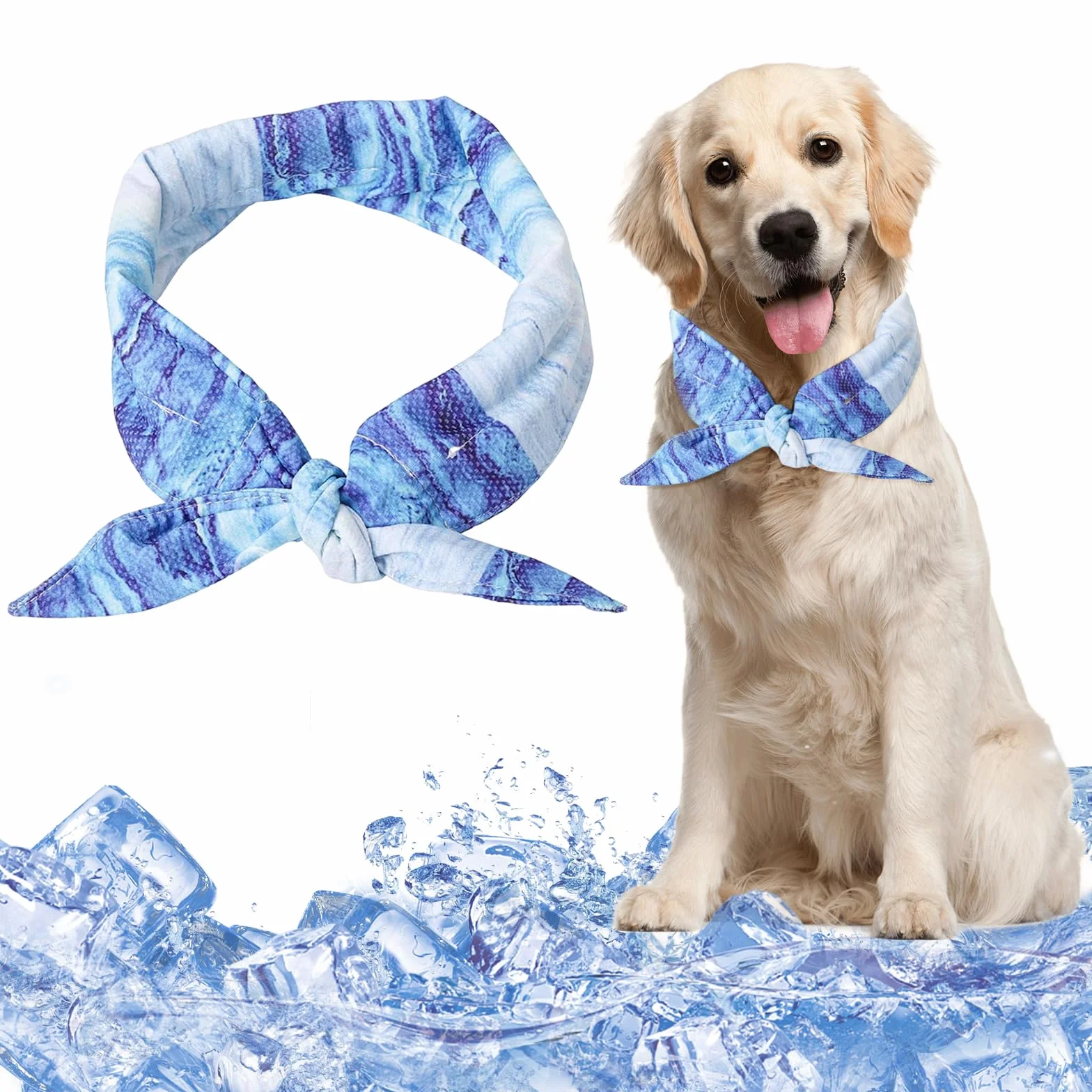 Collare di Raffreddamento per Cani, Sciarpa Rinfrescante Traspirante per Animali Domestici, Taglia M