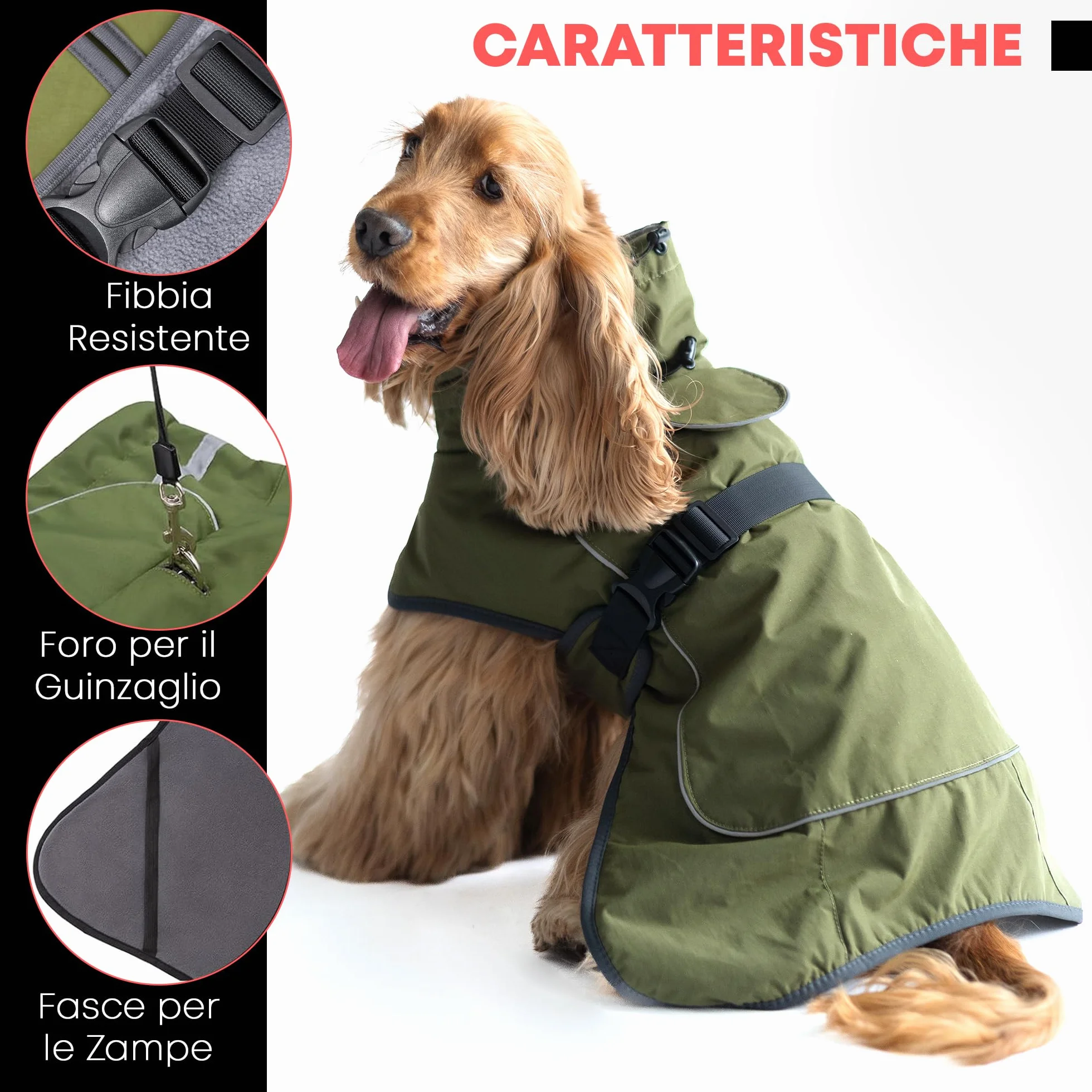DOGOPAL Cappotto Cane Impermeabile - Giacca Antivento Riflettente con Fodera Calda, Cappottino Traspirante per Freddo Inverno, Adatto a Taglia Piccola, Media e Grande (40)