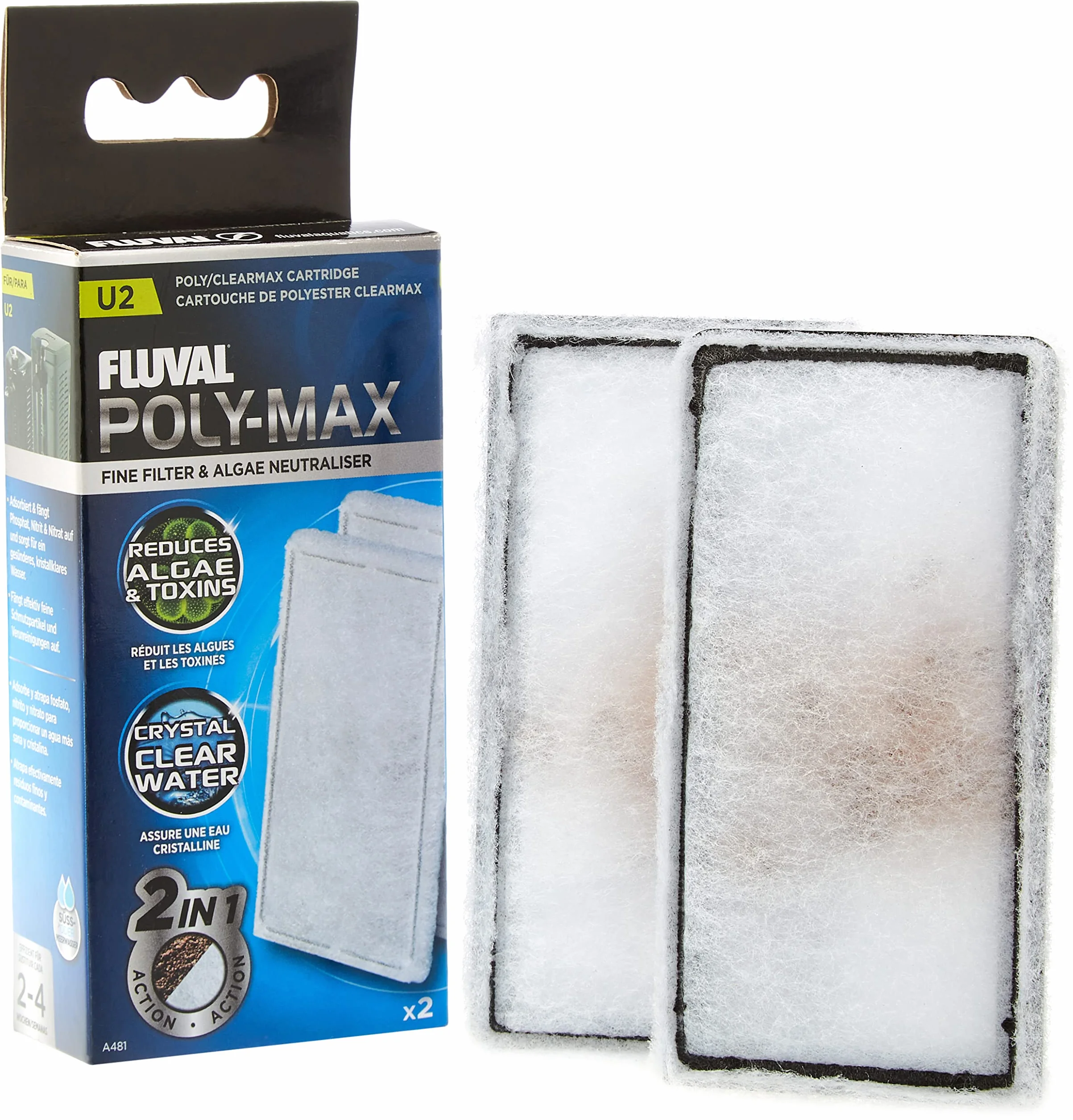 Fluval Inserto Filtro U2 Clearmax, Pacco da 2