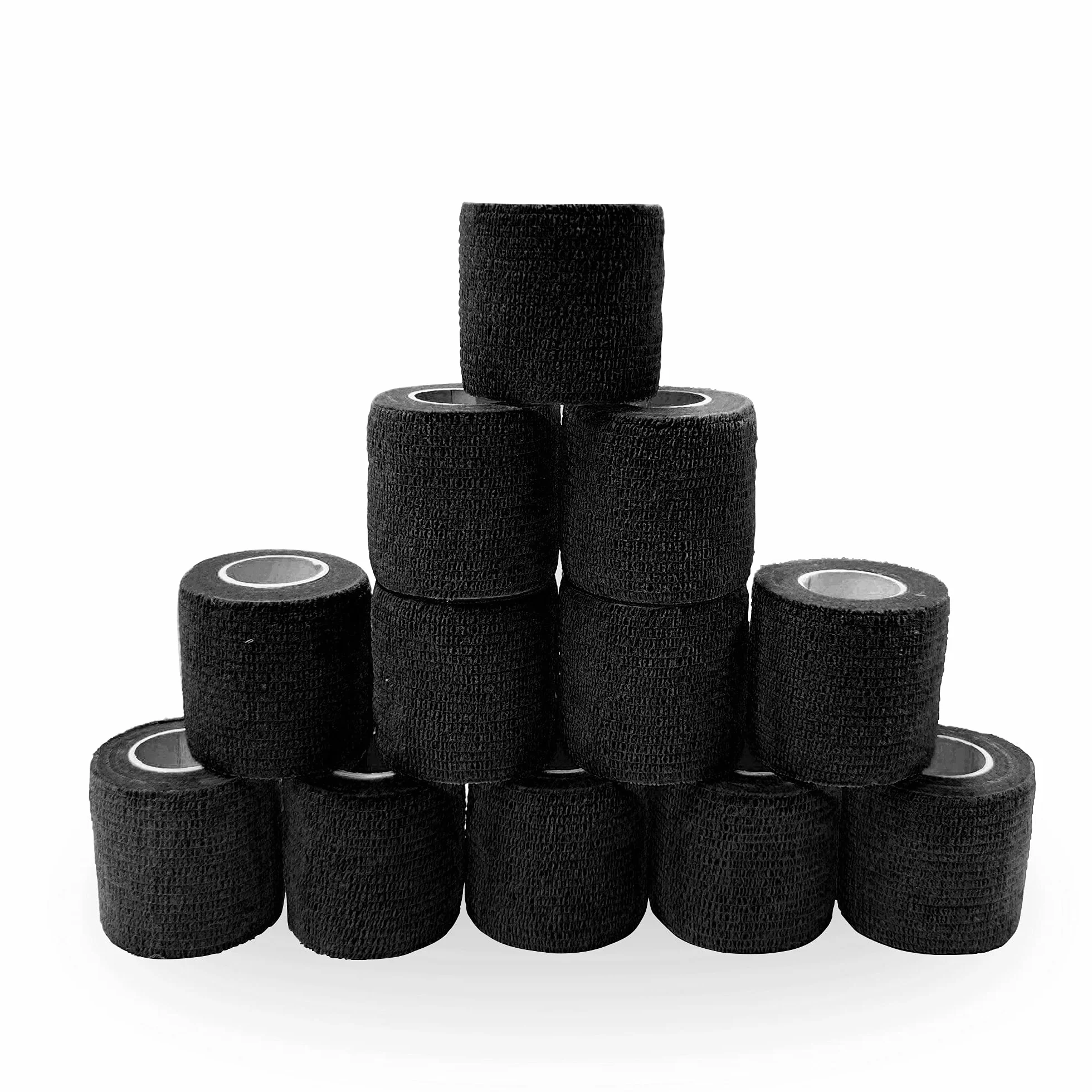 Nero Benda Elastica Autoadesiva 5cm x 4.5m 12 Rotoli Garza Autoadesiva